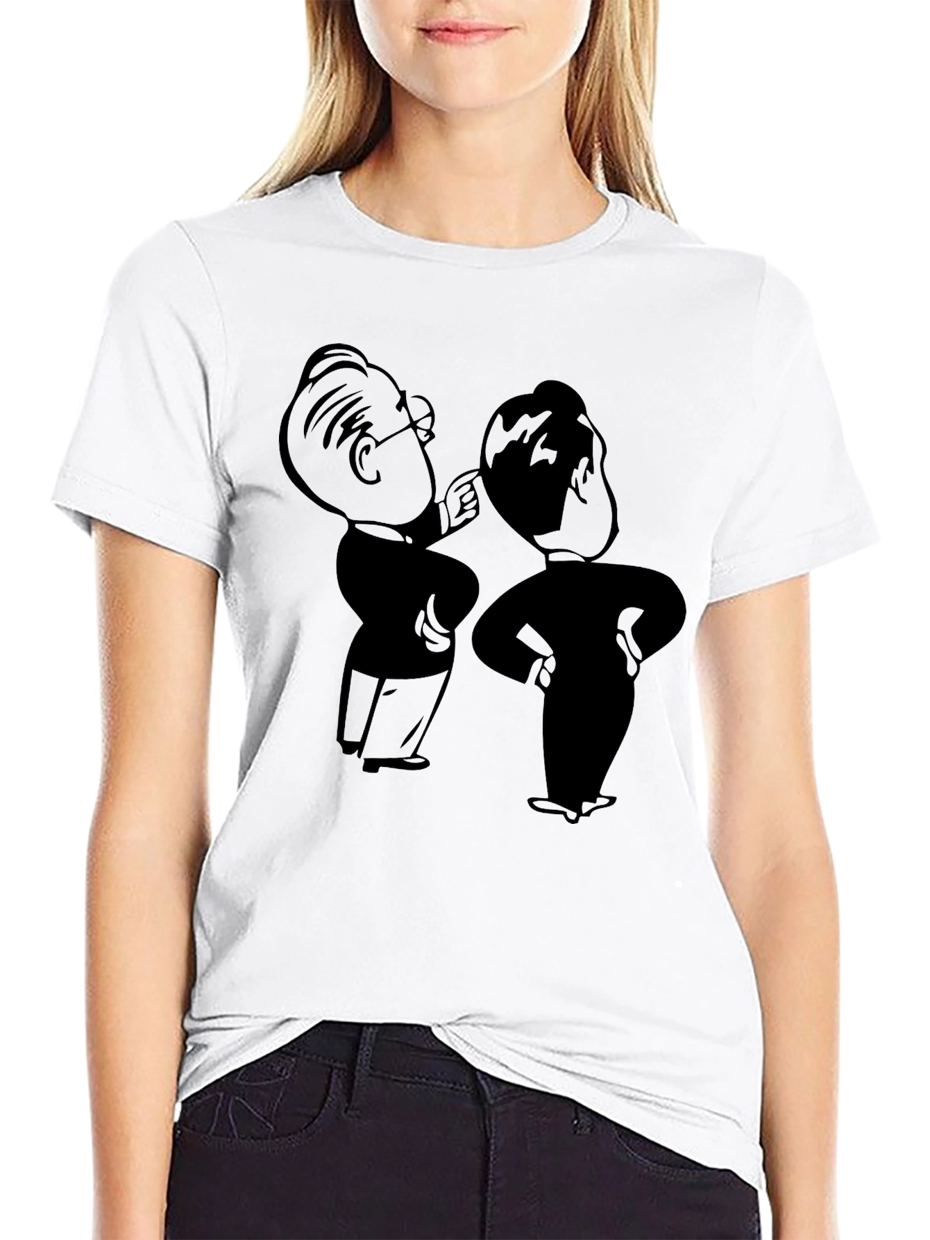 Retro Cartoon Graphic Black T-Shirt