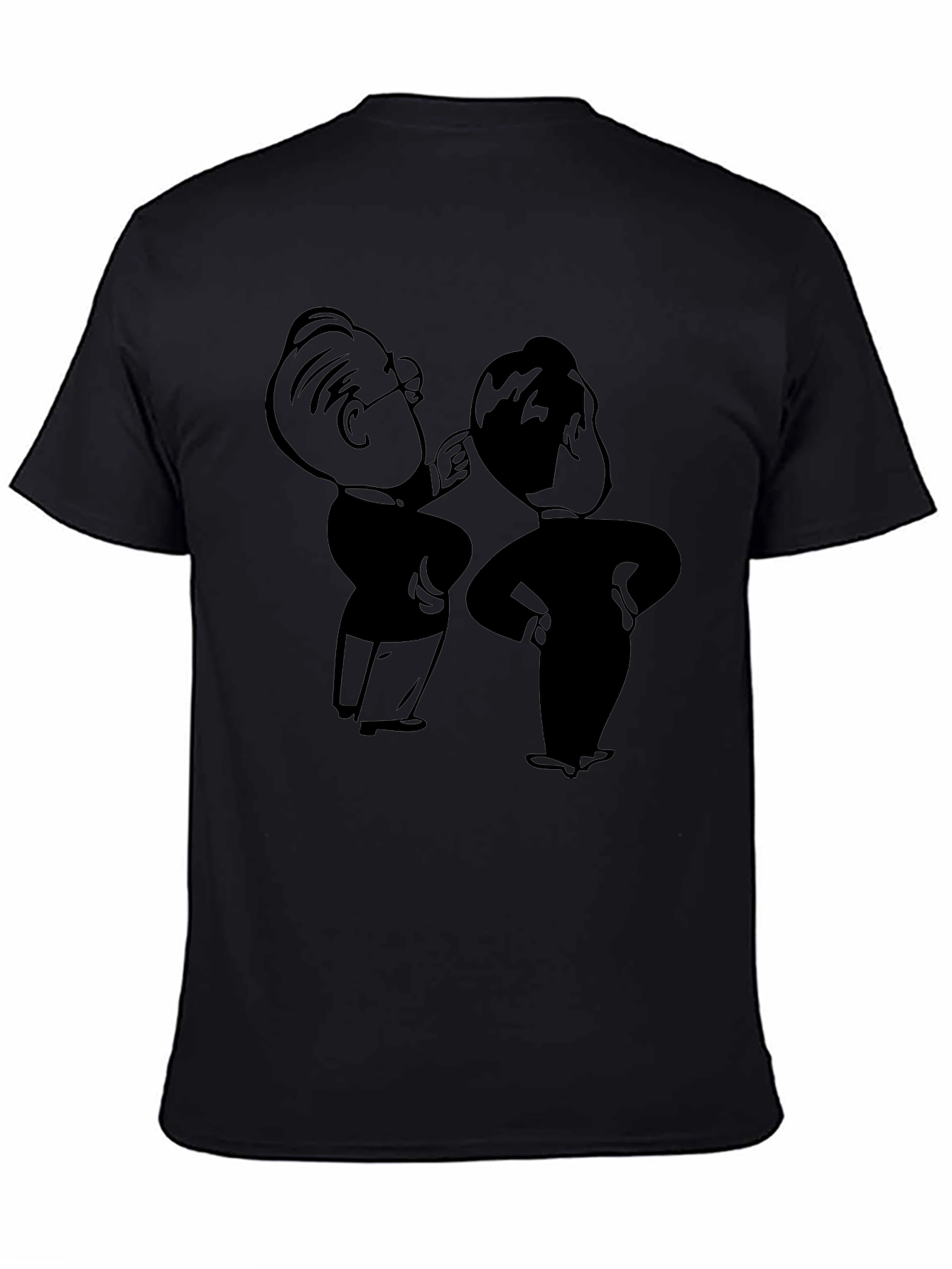 Retro Cartoon Graphic Black T-Shirt