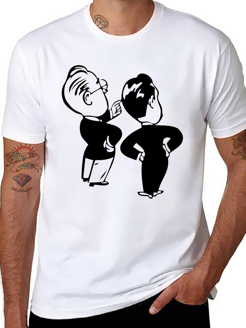 Retro Cartoon Graphic Black T-Shirt