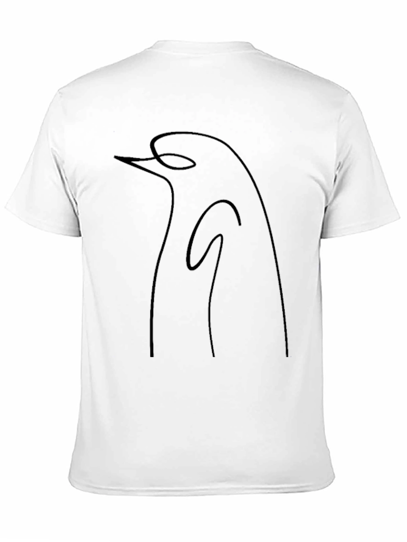 Minimalist Penguin Outline Tee - Black