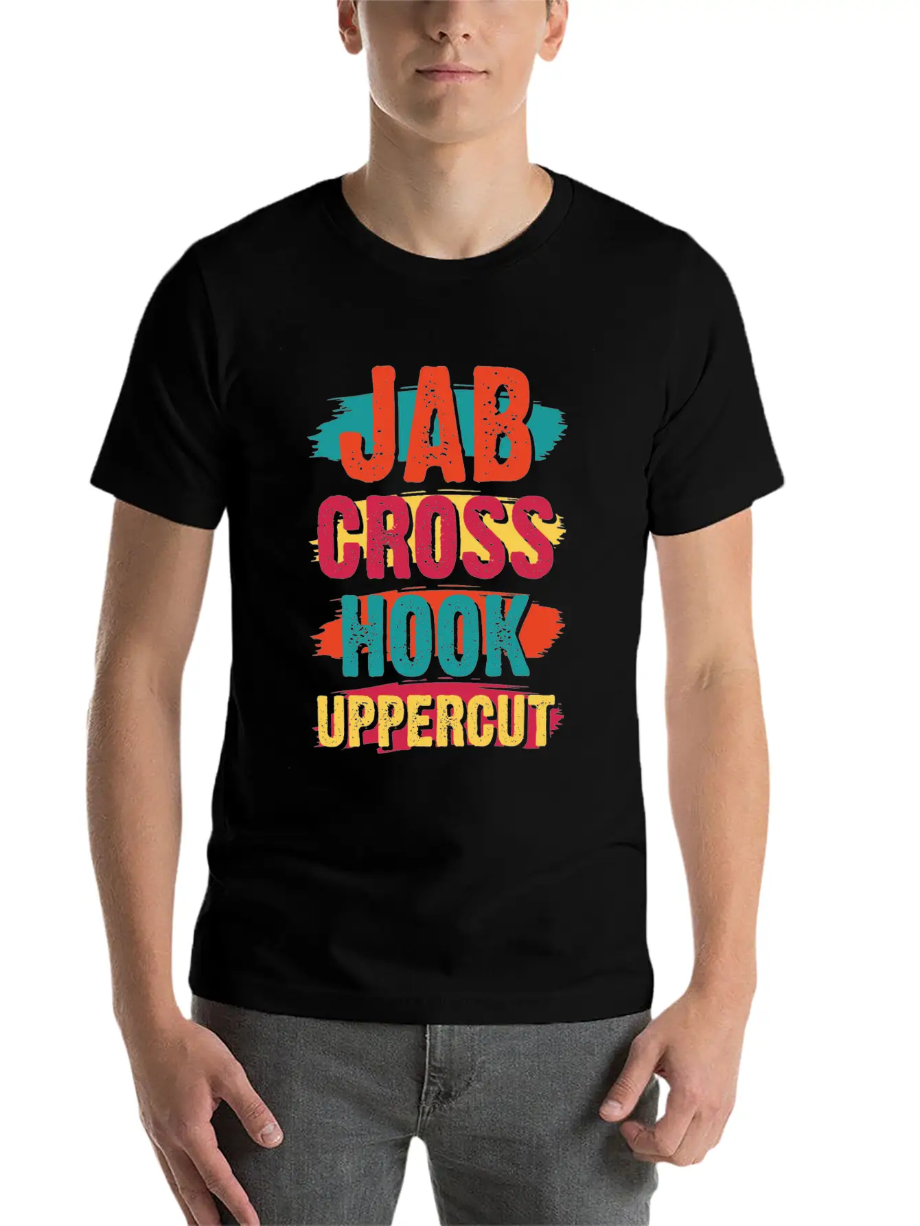 Jab Cross Hook Uppercut Unisex Short Sleeve Soft Cotton T-Shirt – Casual Everyday Wear