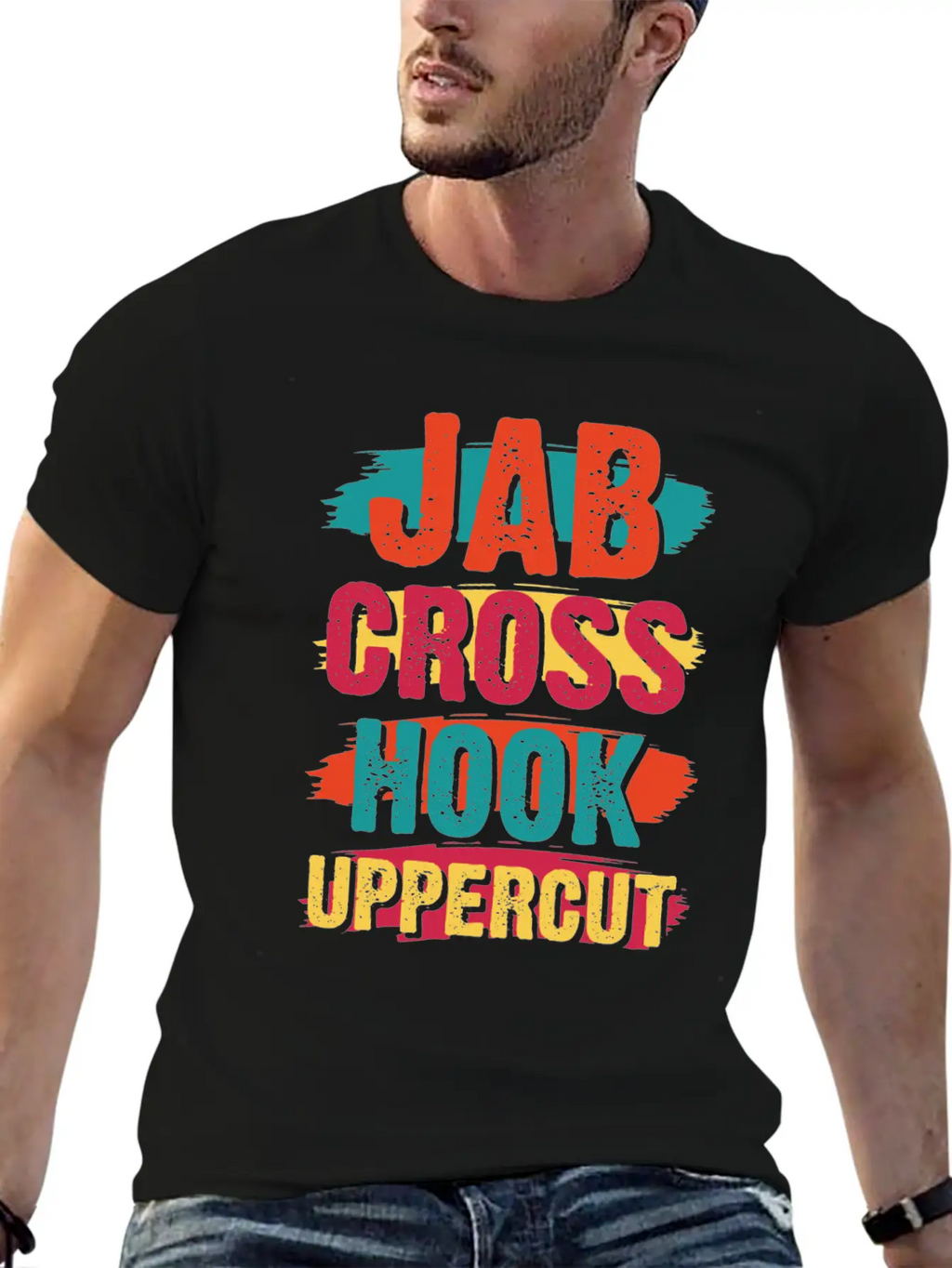 Jab Cross Hook Uppercut Unisex Short Sleeve Soft Cotton T-Shirt – Casual Everyday Wear