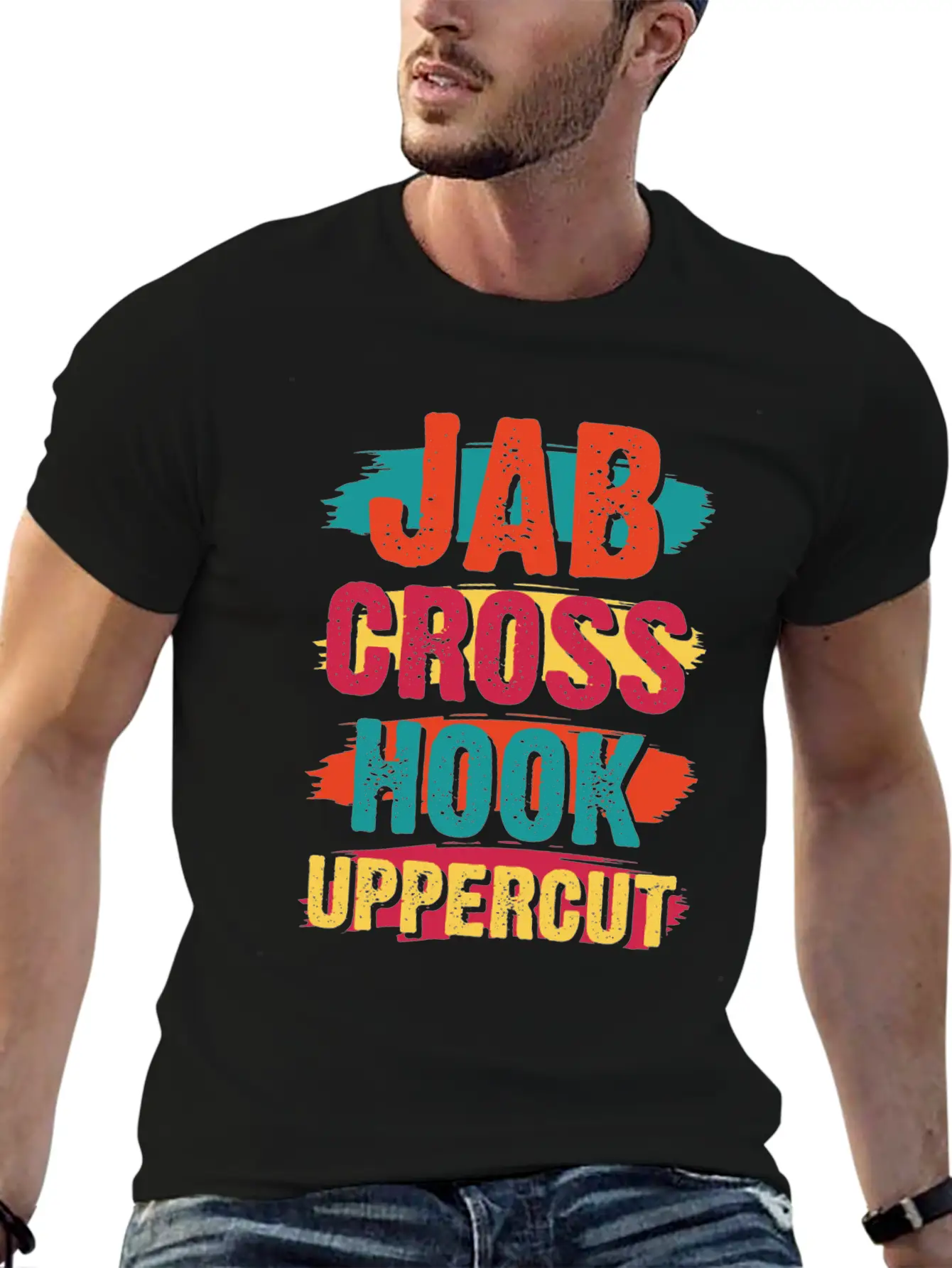 Jab Cross Hook Uppercut Unisex Short Sleeve Soft Cotton T-Shirt – Casual Everyday Wear