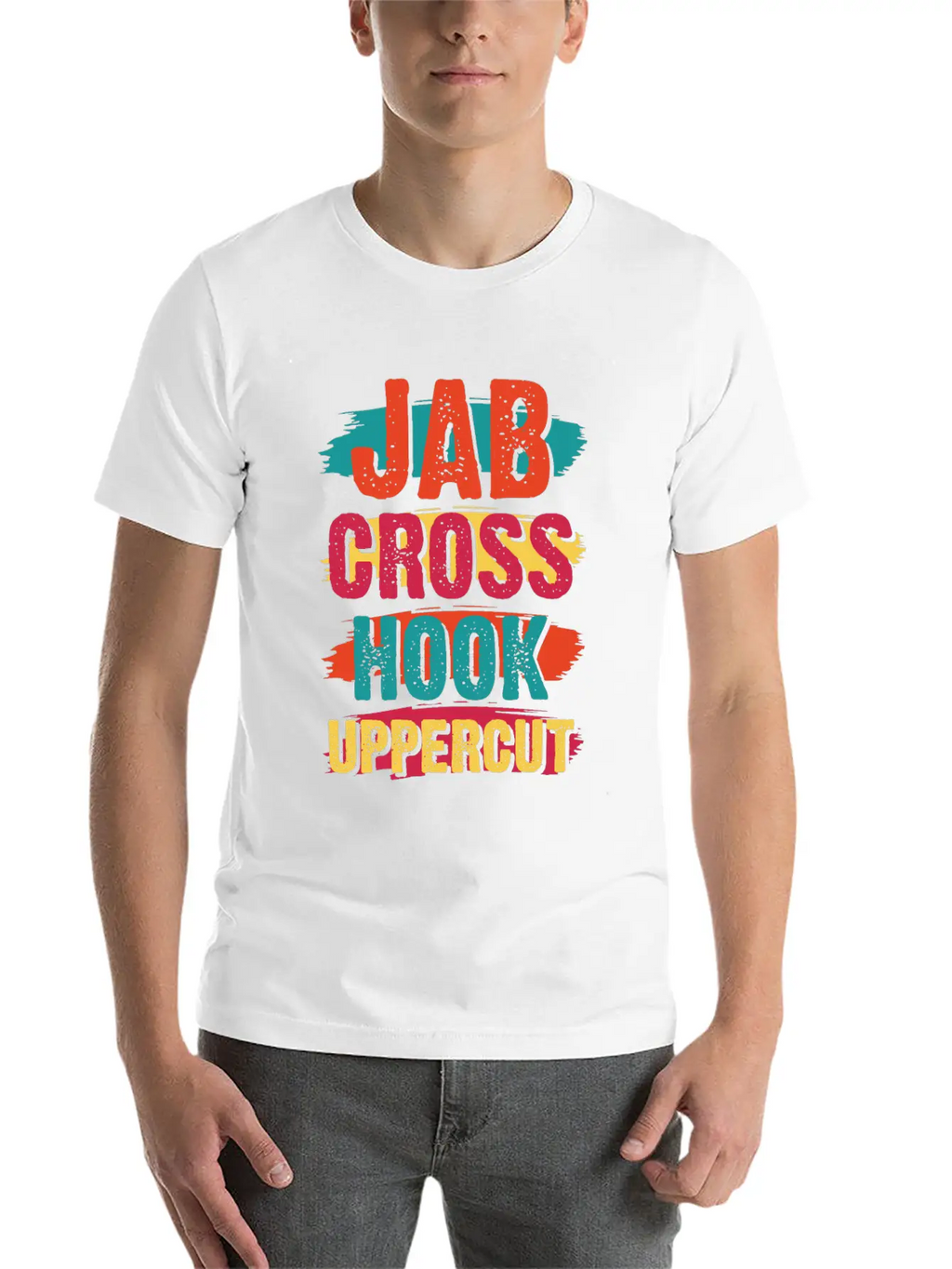 Jab Cross Hook Uppercut Unisex Short Sleeve Soft Cotton T-Shirt – Casual Everyday Wear
