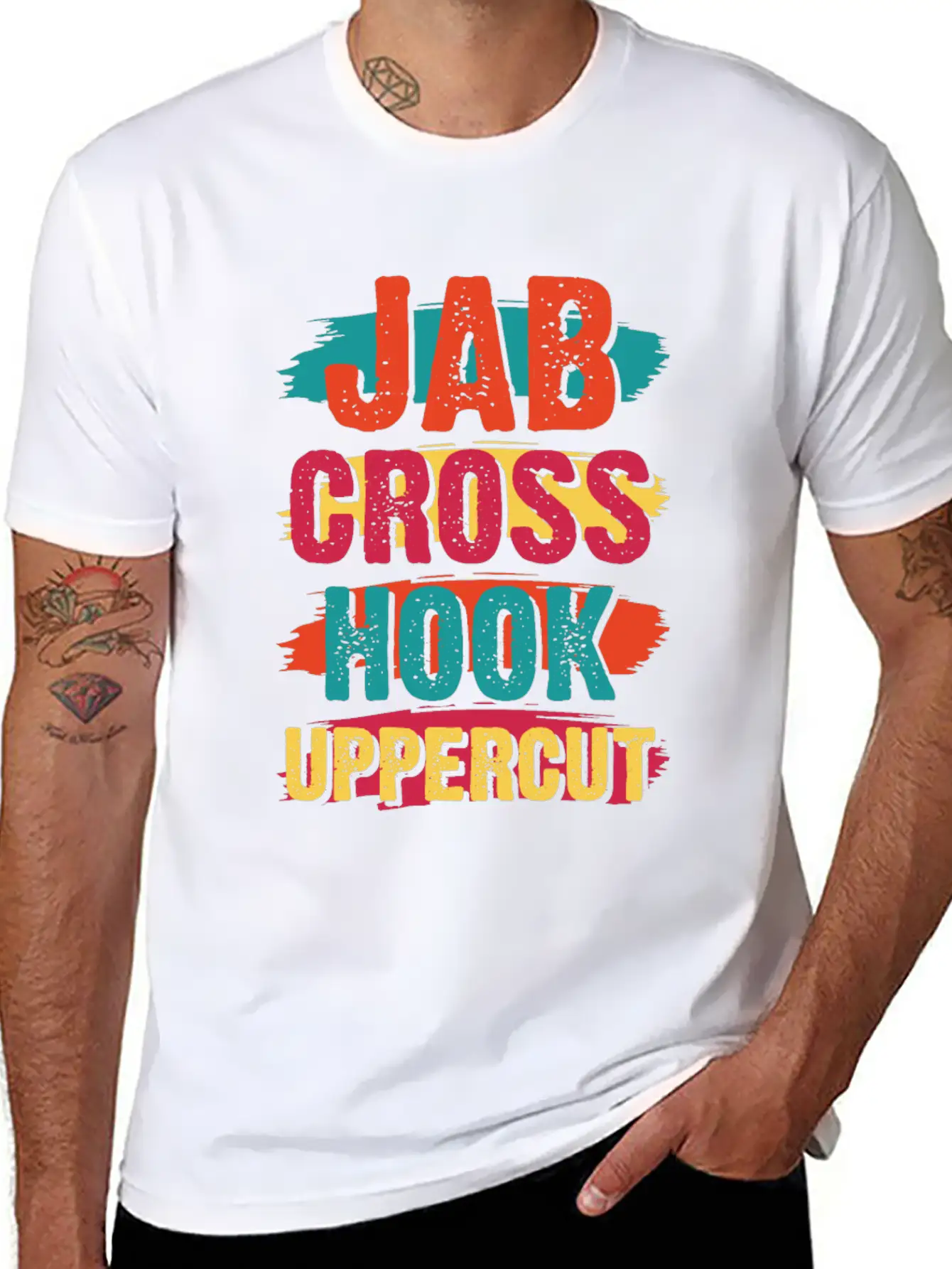 Jab Cross Hook Uppercut Unisex Short Sleeve Soft Cotton T-Shirt – Casual Everyday Wear