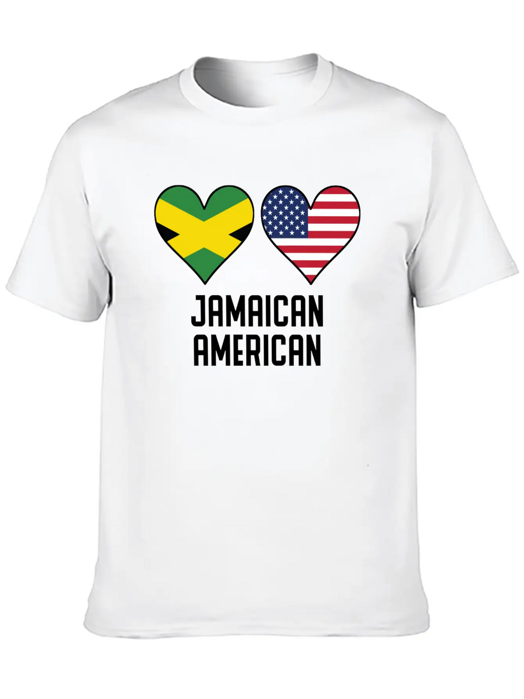 Jamaican American Heart Flags Unisex Casual T-Shirt – Clean Design For Daily Comfort
