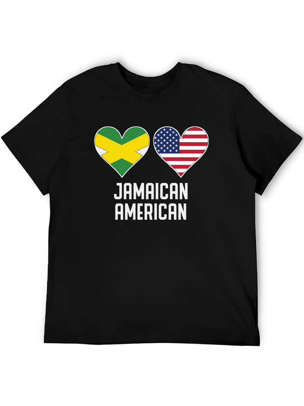 Jamaican American Heart Flags Unisex Casual T-Shirt – Clean Design For Daily Comfort