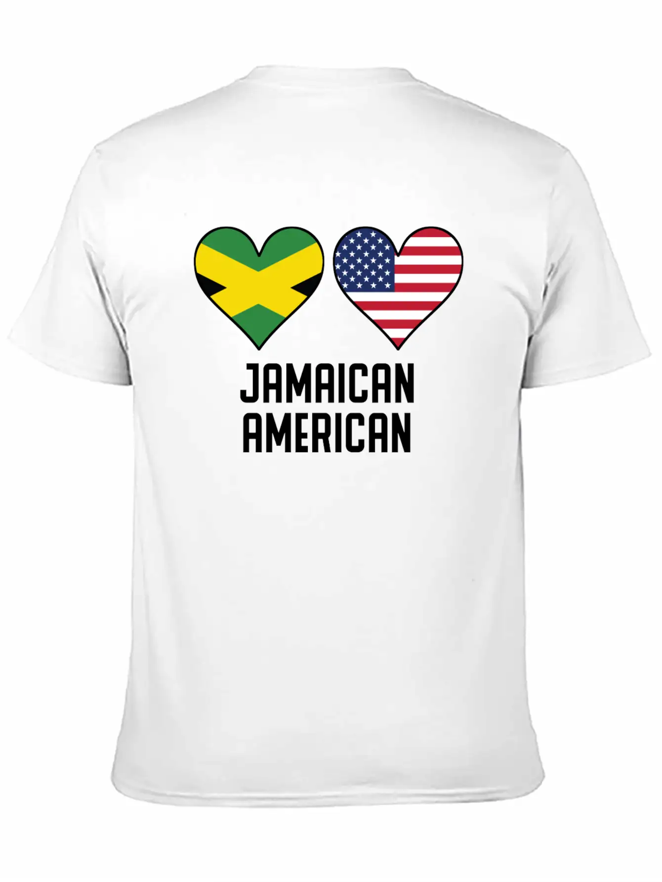 Jamaican American Heart Flags Unisex Casual T-Shirt – Clean Design For Daily Comfort