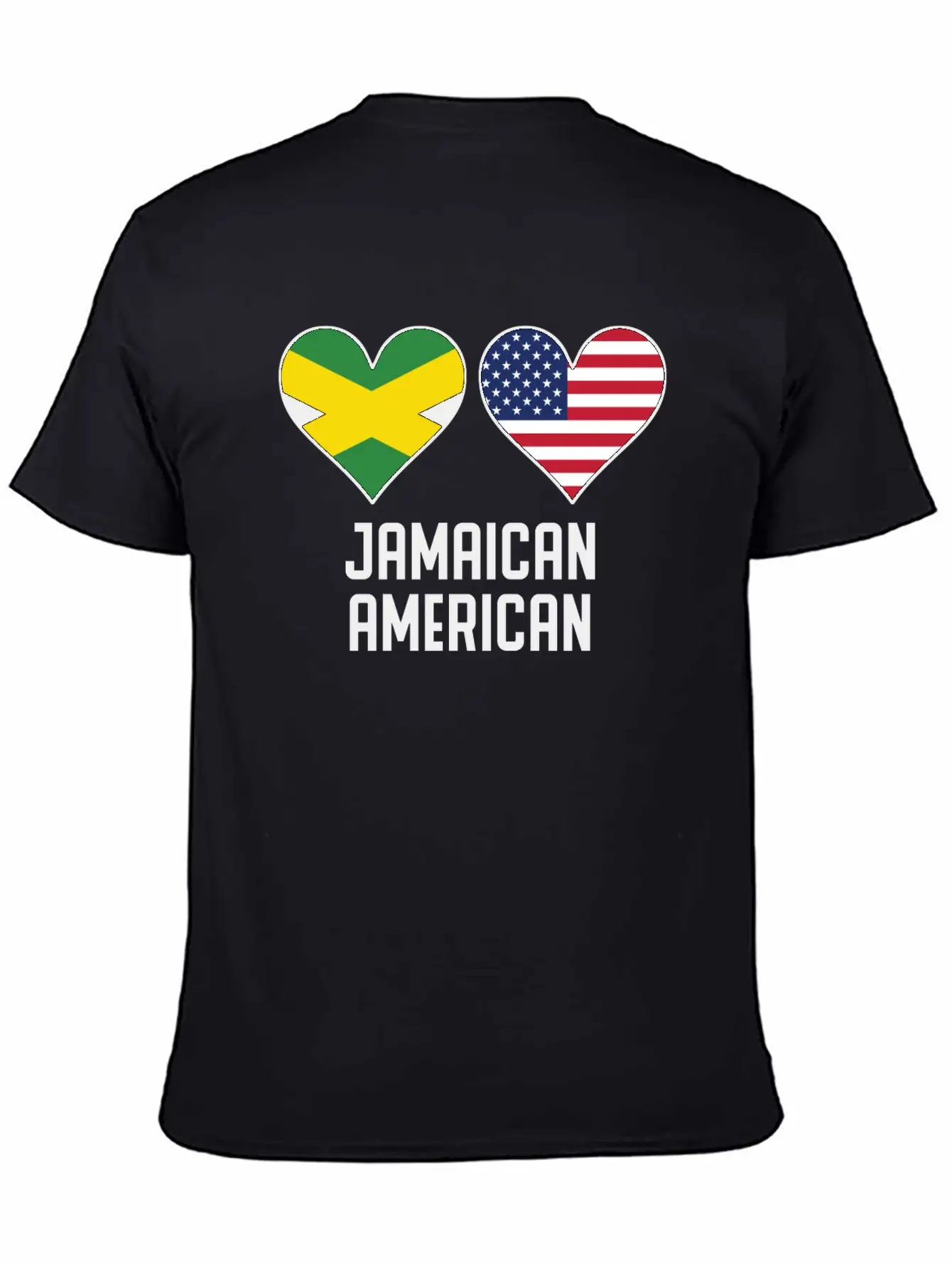 Jamaican American Heart Flags Unisex Casual T-Shirt – Clean Design For Daily Comfort
