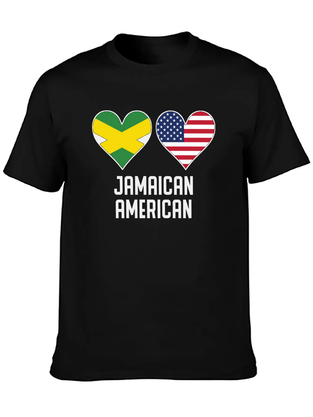 Jamaican American Heart Flags Unisex Casual T-Shirt – Clean Design For Daily Comfort