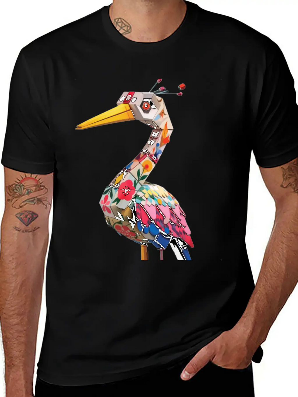 Japan Crane Pirate Buzzy Dice Streetwear Unisex Short Sleeve Soft Cotton T-Shirt – Casual Everyday Wear