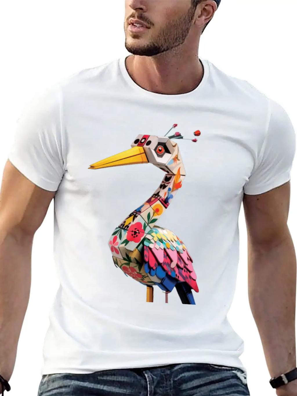 Japan Crane Pirate Buzzy Dice Streetwear Unisex Short Sleeve Soft Cotton T-Shirt – Casual Everyday Wear