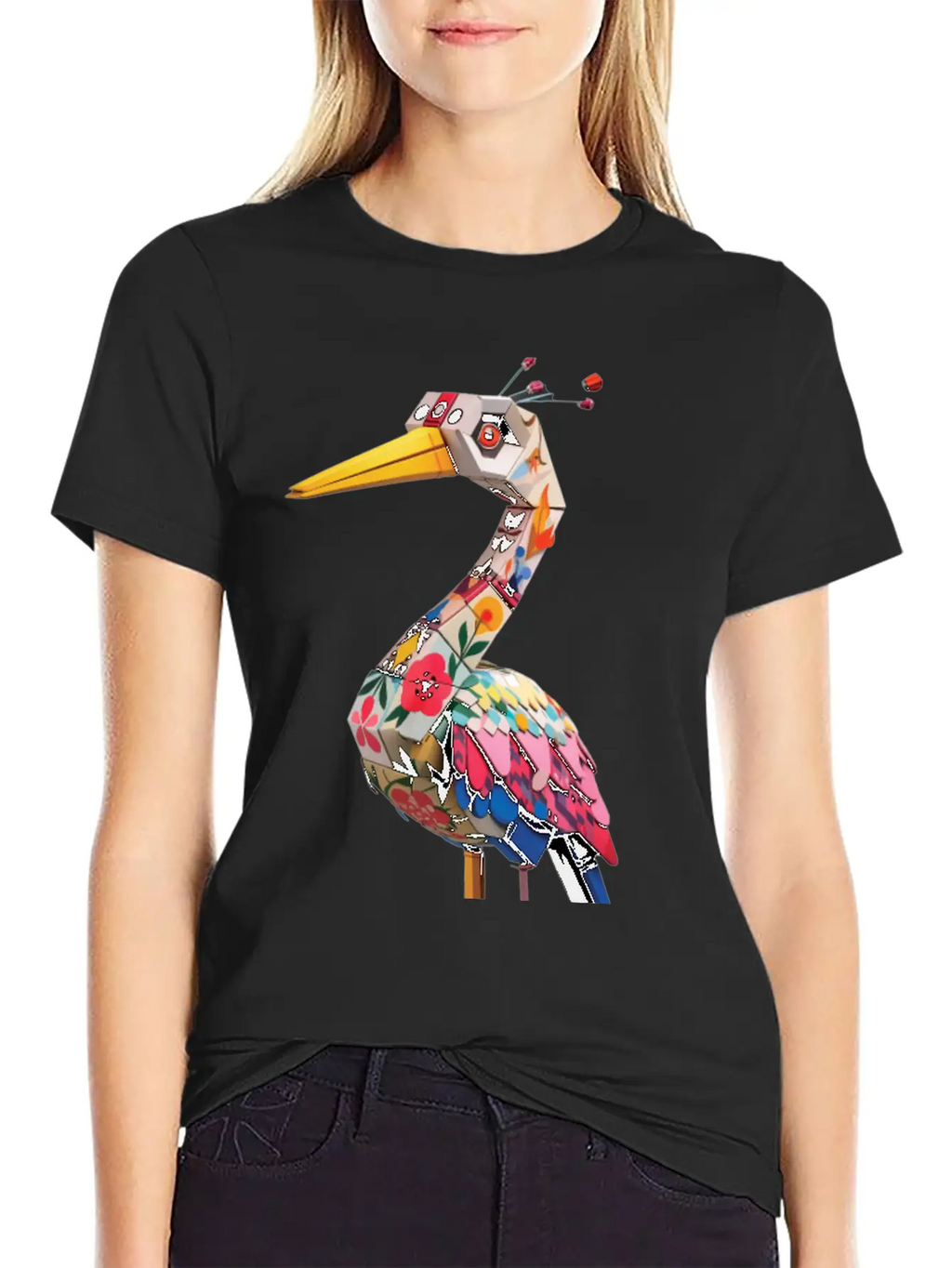 Japan Crane Pirate Buzzy Dice Streetwear Unisex Short Sleeve Soft Cotton T-Shirt – Casual Everyday Wear