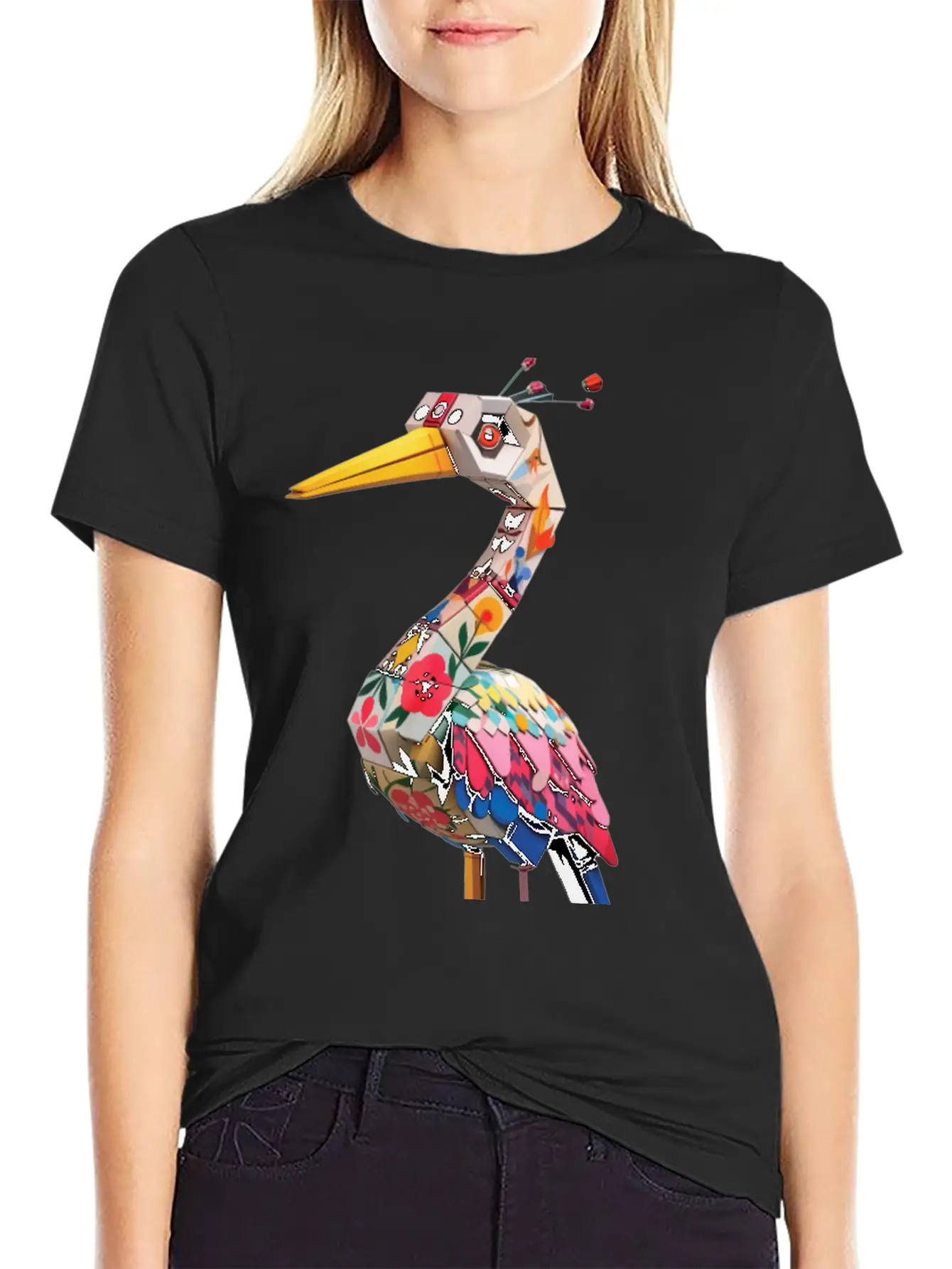 Japan Crane Pirate Buzzy Dice Streetwear Unisex Short Sleeve Soft Cotton T-Shirt – Casual Everyday Wear