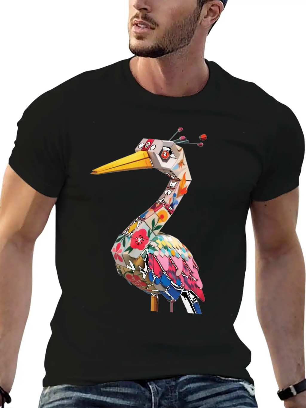 Japan Crane Pirate Buzzy Dice Streetwear Unisex Short Sleeve Soft Cotton T-Shirt – Casual Everyday Wear