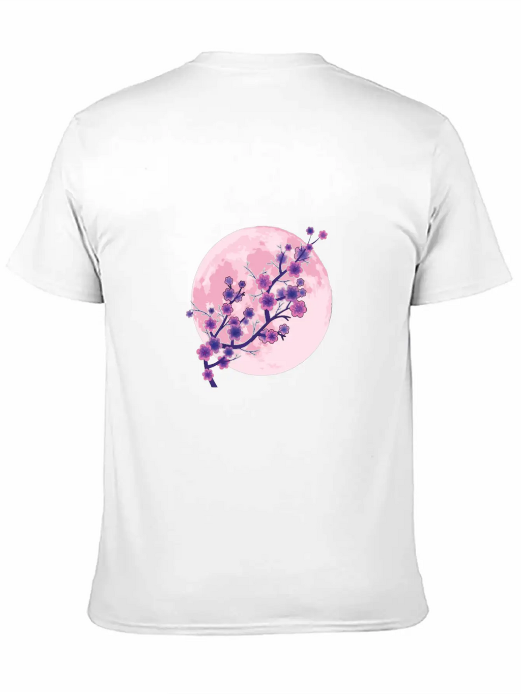 Japanese Aesthetic Pink Moon Cherry Blossom Sakura Unisex Casual T-Shirt – Clean Design For Daily Comfort