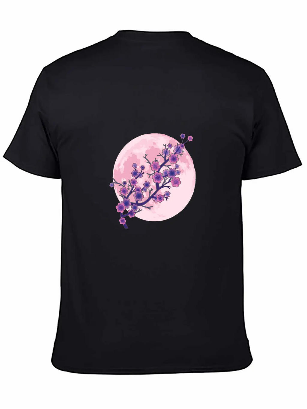 Japanese Aesthetic Pink Moon Cherry Blossom Sakura Unisex Casual T-Shirt – Clean Design For Daily Comfort