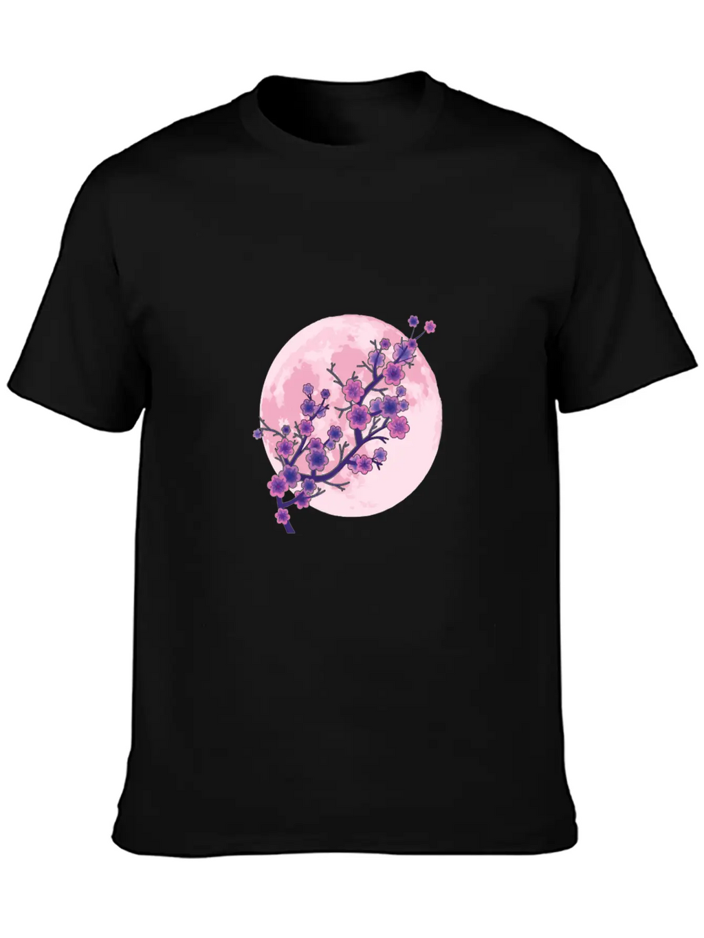 Japanese Aesthetic Pink Moon Cherry Blossom Sakura Unisex Casual T-Shirt – Clean Design For Daily Comfort