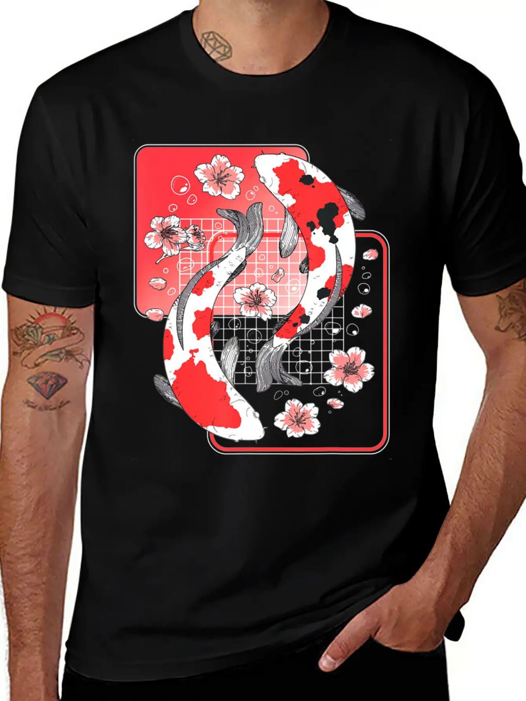 Japanese Koi Carp Fish Aesthetic Cherry Blossom Ni Unisex Casual T-Shirt – Clean Design For Daily Comfort
