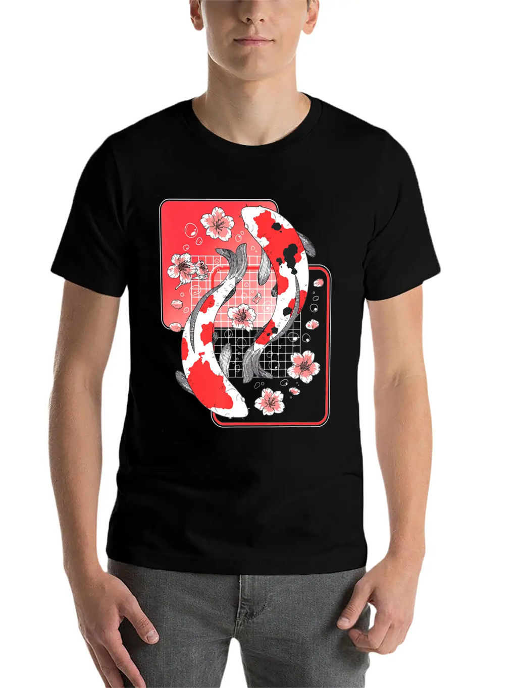 Japanese Koi Carp Fish Aesthetic Cherry Blossom Ni Unisex Casual T-Shirt – Clean Design For Daily Comfort