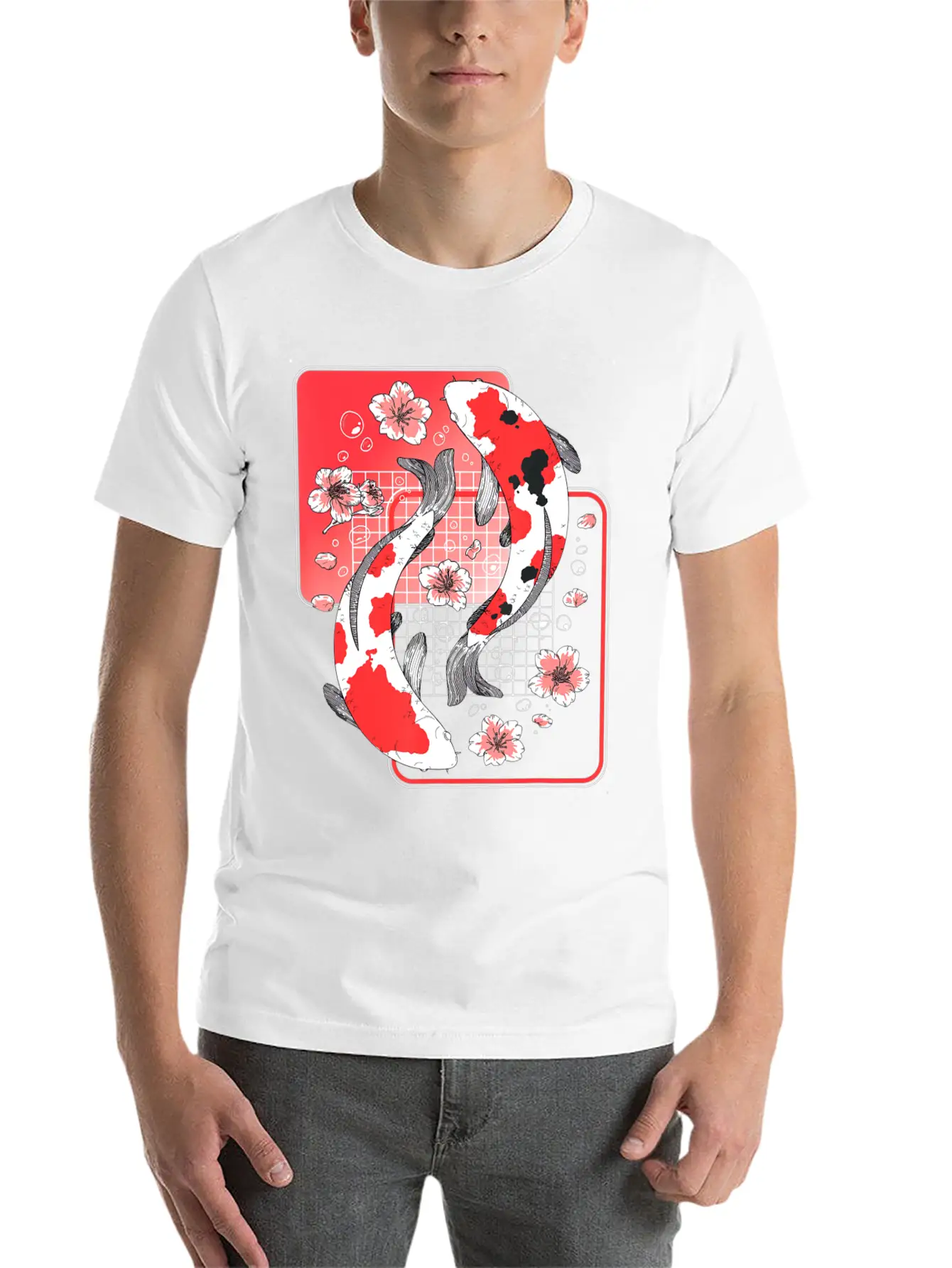 Japanese Koi Carp Fish Aesthetic Cherry Blossom Ni Unisex Casual T-Shirt – Clean Design For Daily Comfort