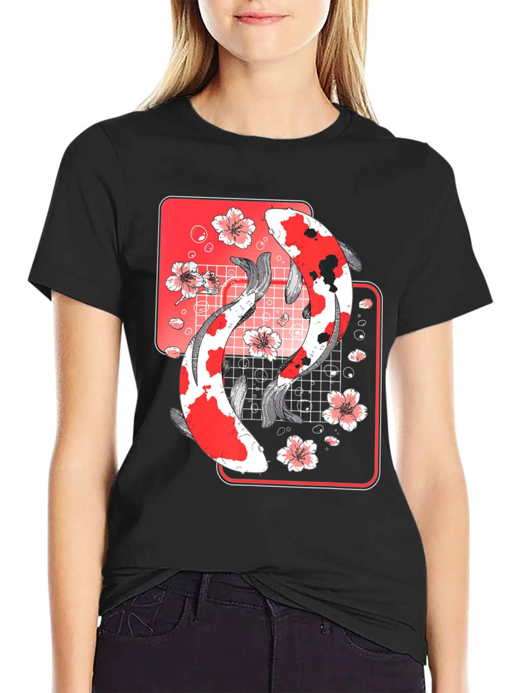Japanese Koi Carp Fish Aesthetic Cherry Blossom Ni Unisex Casual T-Shirt – Clean Design For Daily Comfort
