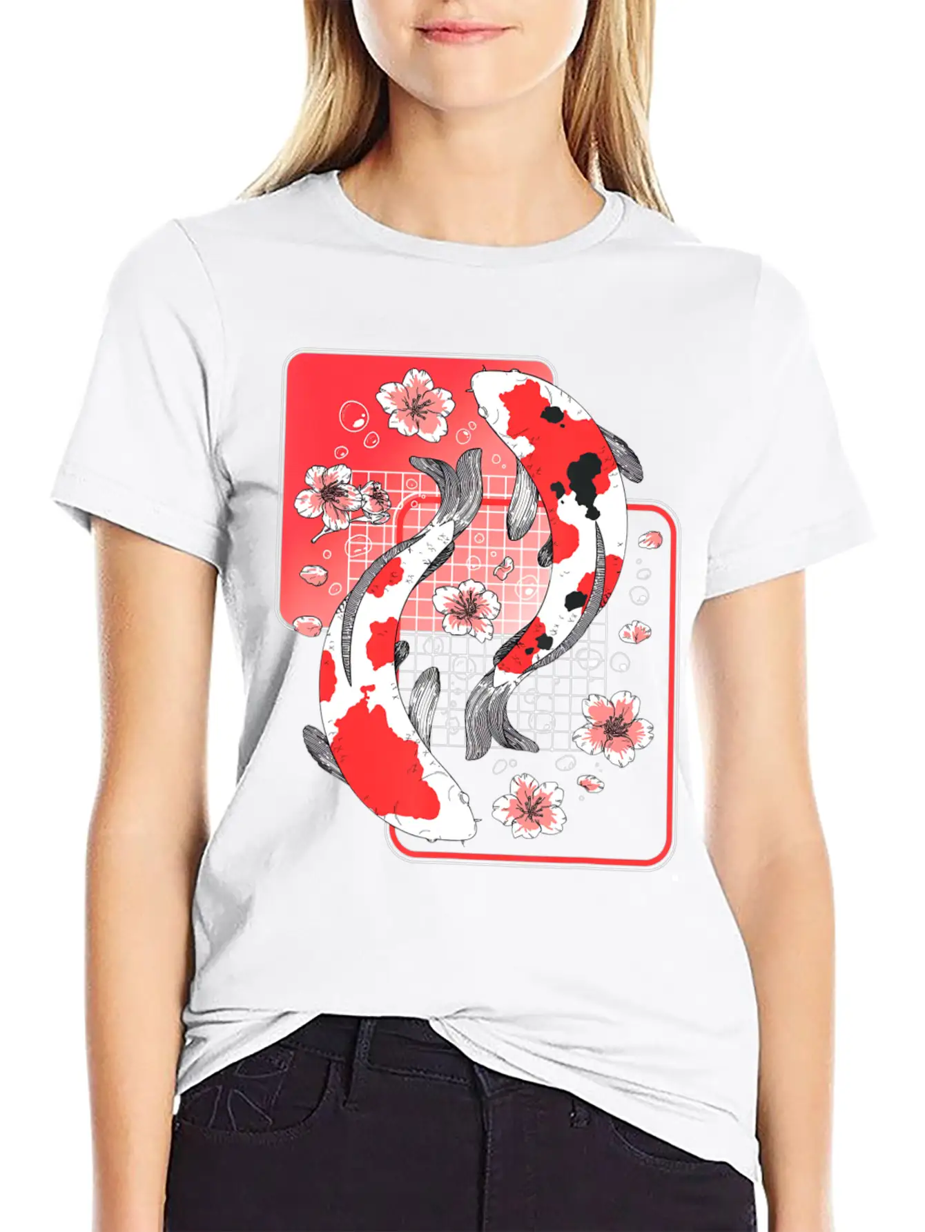 Japanese Koi Carp Fish Aesthetic Cherry Blossom Ni Unisex Casual T-Shirt – Clean Design For Daily Comfort