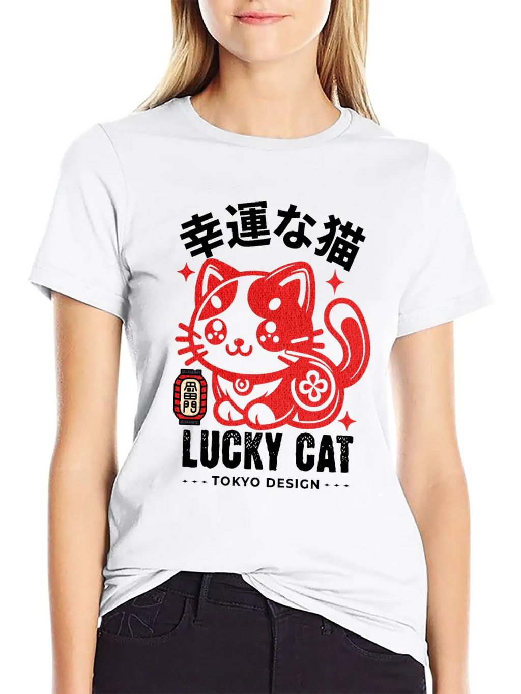 Japanese Lucky Cat, Kawaii Kitten, Cute Kitty Unisex Casual T-Shirt – Clean Design For Daily Comfort