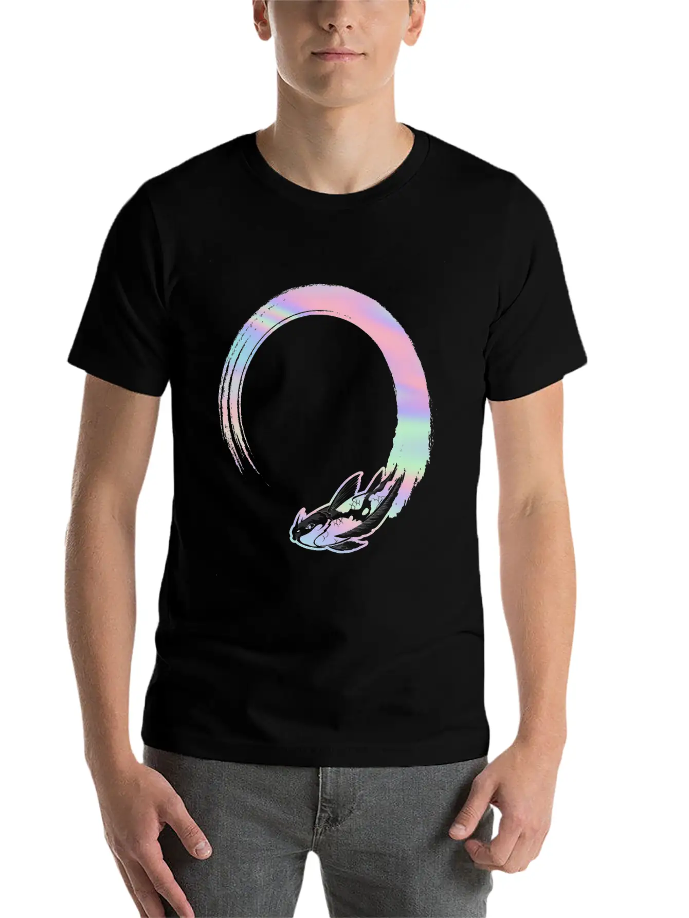Japanese Pastel Goth Koi Unisex Casual T-Shirt – Clean Design For Daily Comfort