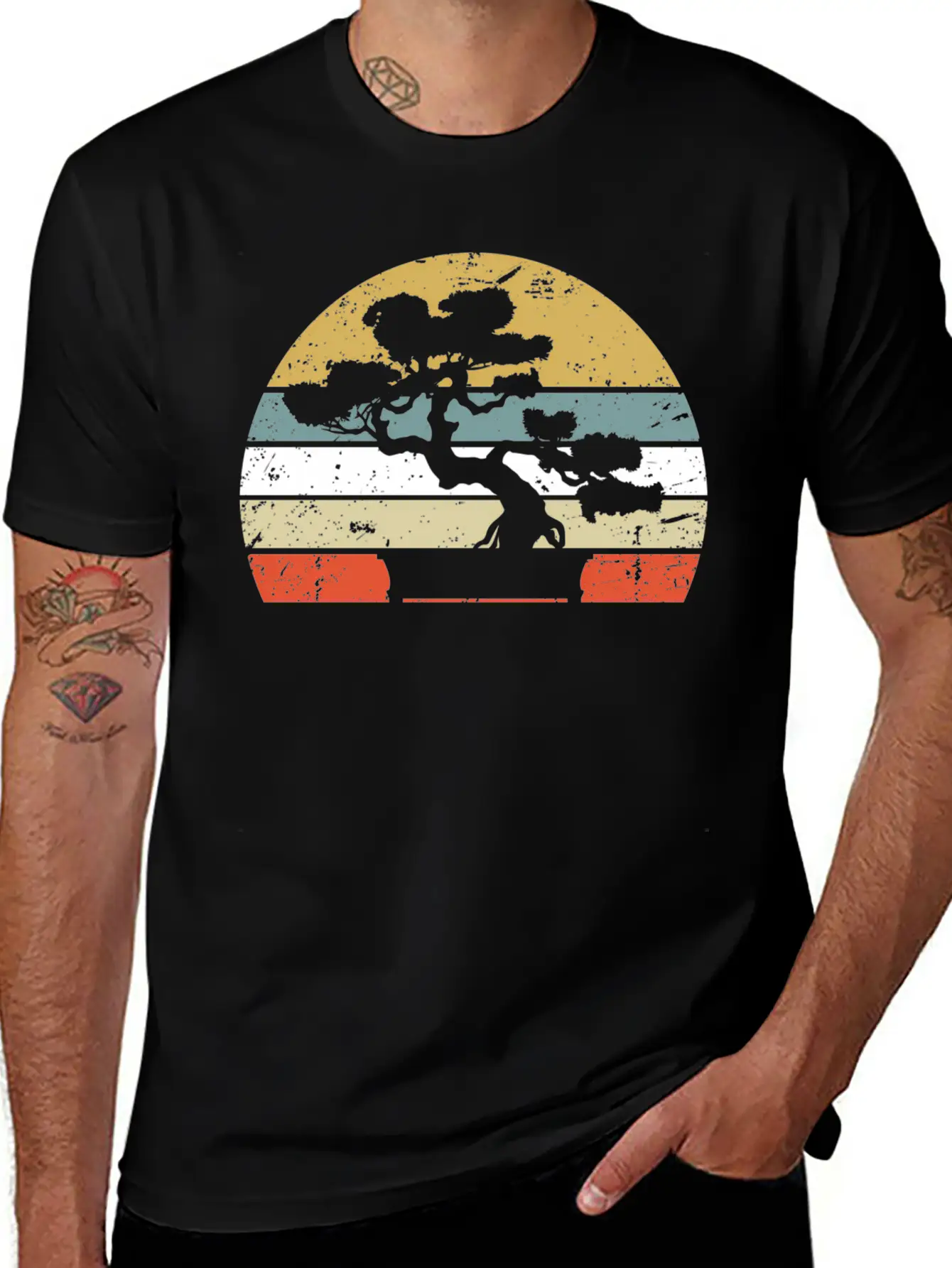 Japanese Sunset Zen Buddhist Bonsai Unisex Casual T-Shirt – Clean Design For Daily Comfort