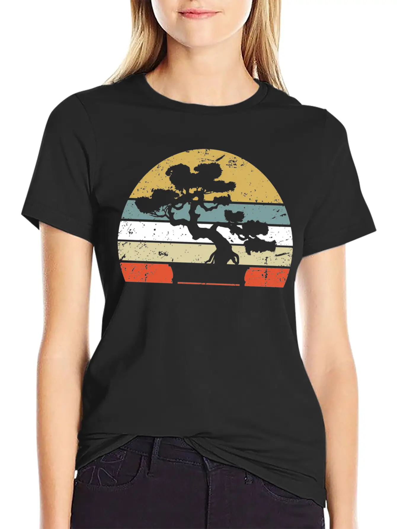 Japanese Sunset Zen Buddhist Bonsai Unisex Casual T-Shirt – Clean Design For Daily Comfort