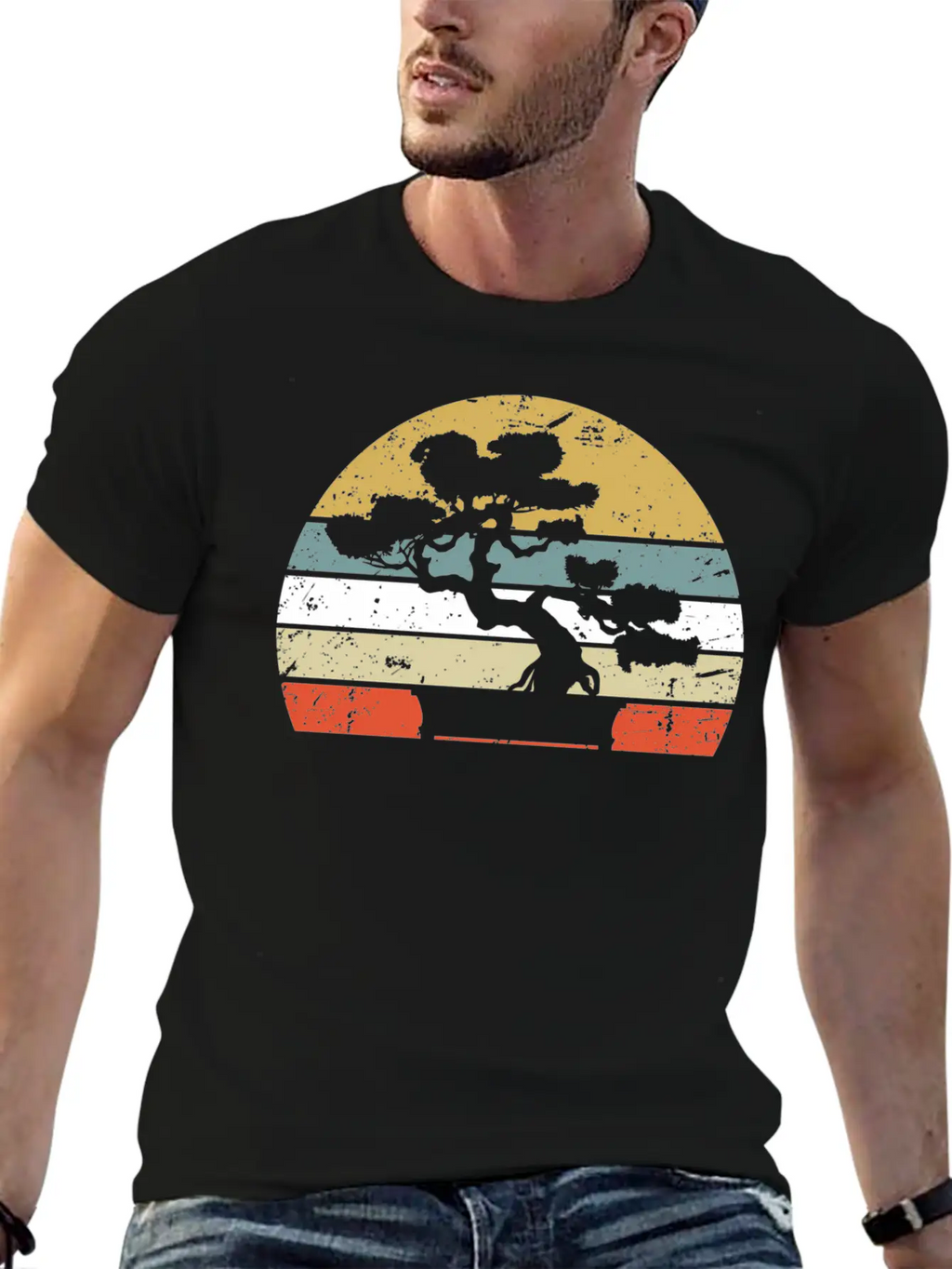 Japanese Sunset Zen Buddhist Bonsai Unisex Casual T-Shirt – Clean Design For Daily Comfort