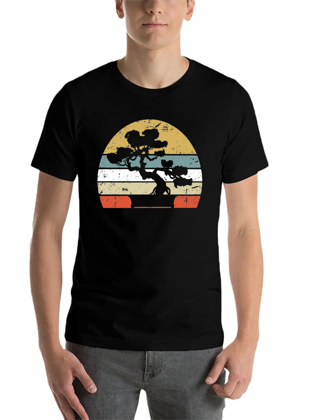 Japanese Sunset Zen Buddhist Bonsai Unisex Casual T-Shirt – Clean Design For Daily Comfort
