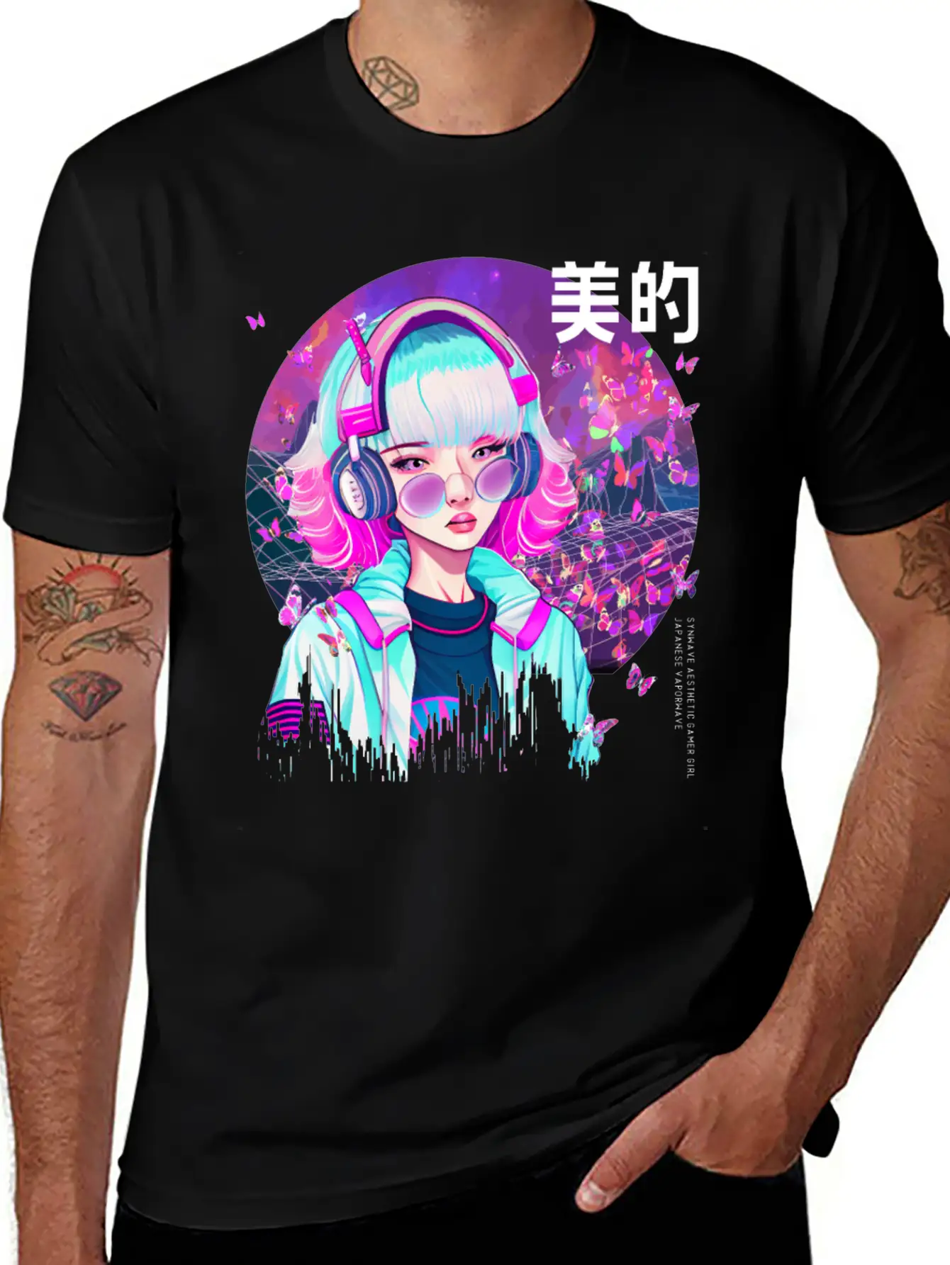 Japanese Synthwave Gamer Girl Vaporwave Aesthethic Essential Cotton Tee For Daily Outfits – Unisex Style