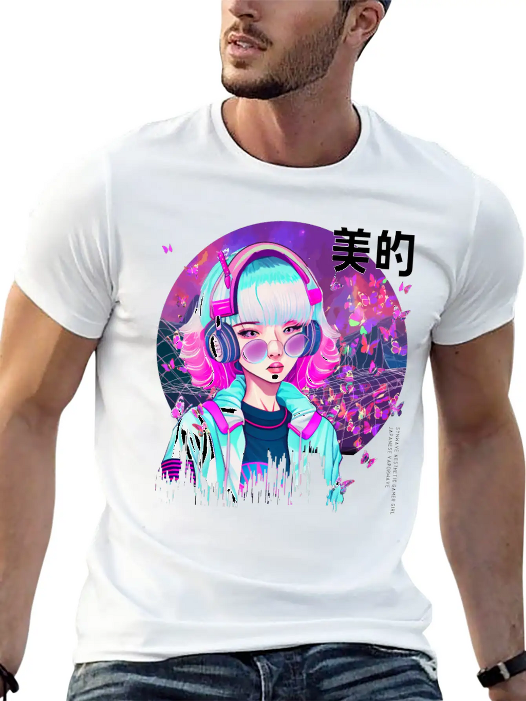 Japanese Synthwave Gamer Girl Vaporwave Aesthethic Essential Cotton Tee For Daily Outfits – Unisex Style