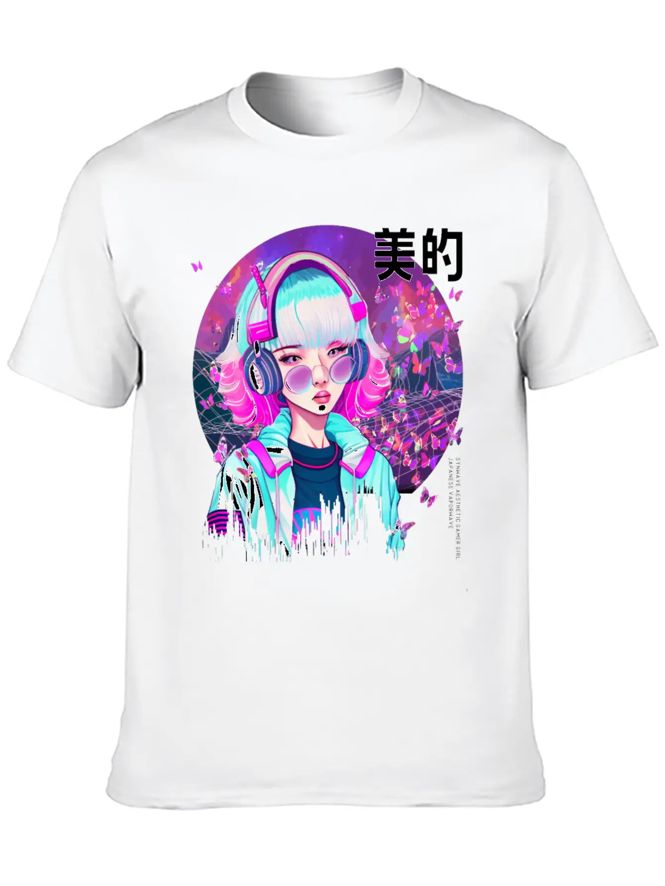 Japanese Synthwave Gamer Girl Vaporwave Aesthethic Essential Cotton Tee For Daily Outfits – Unisex Style