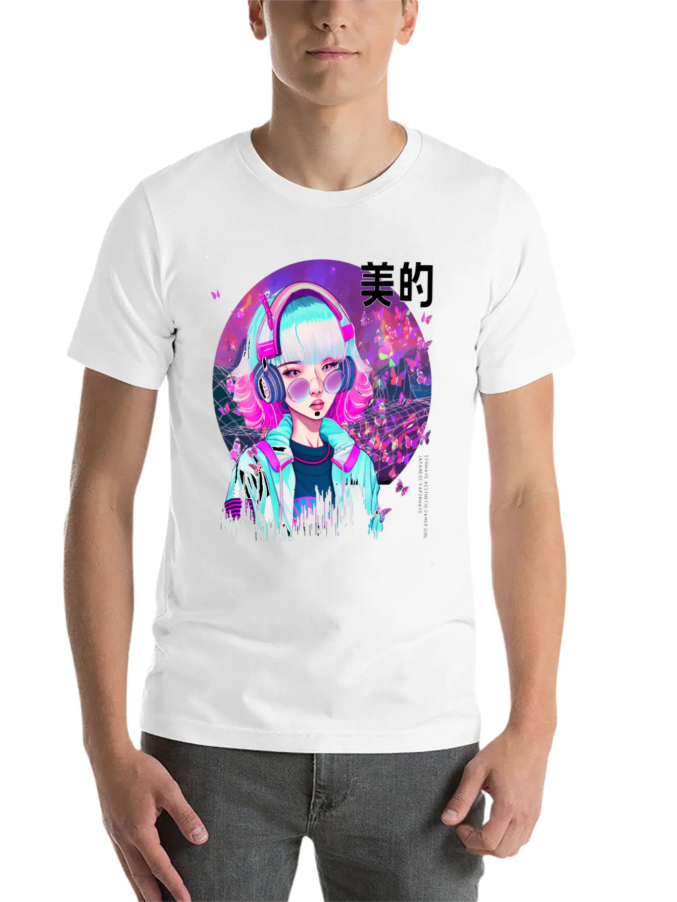 Japanese Synthwave Gamer Girl Vaporwave Aesthethic Essential Cotton Tee For Daily Outfits – Unisex Style