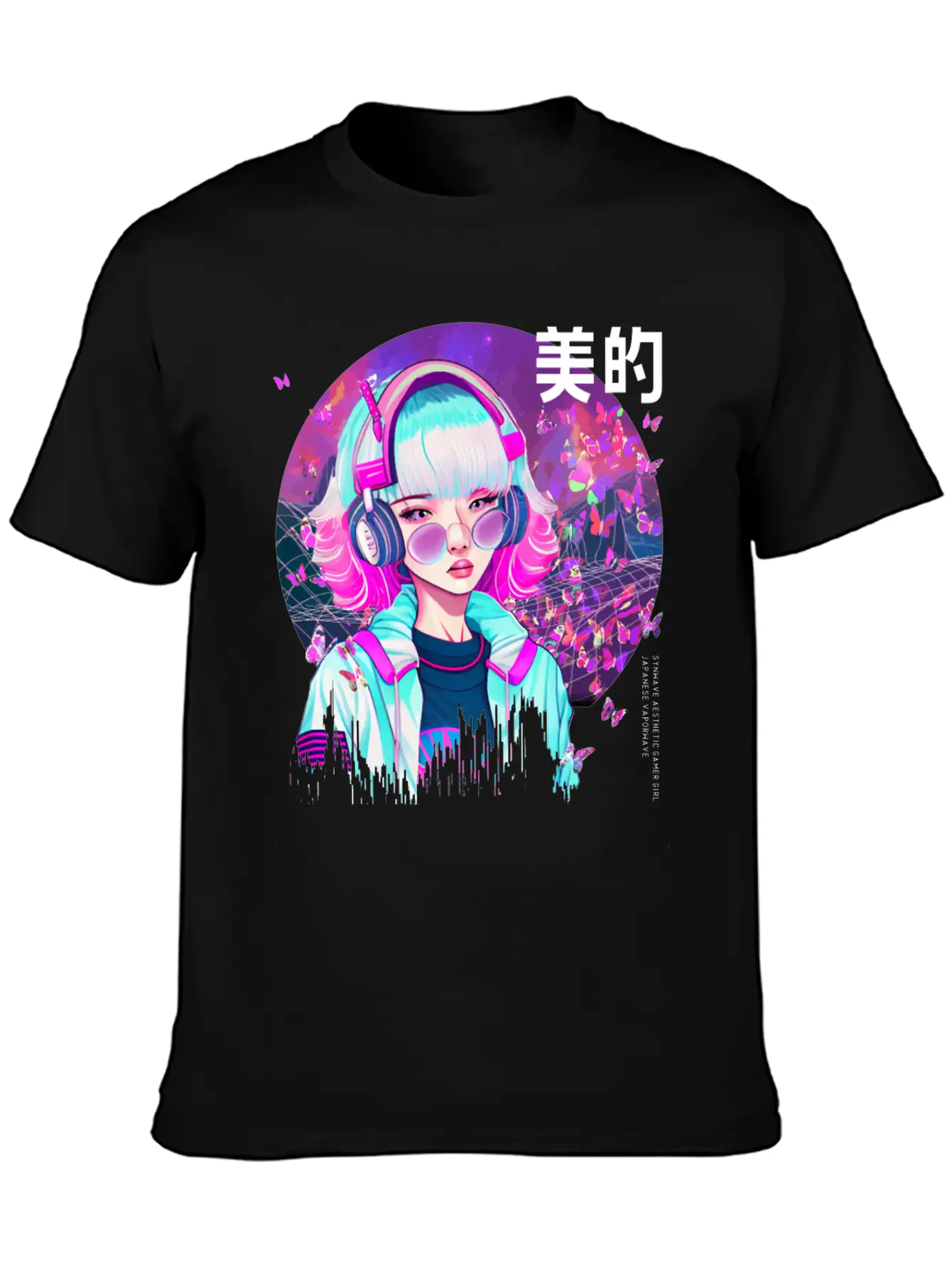 Japanese Synthwave Gamer Girl Vaporwave Aesthethic Essential Cotton Tee For Daily Outfits – Unisex Style