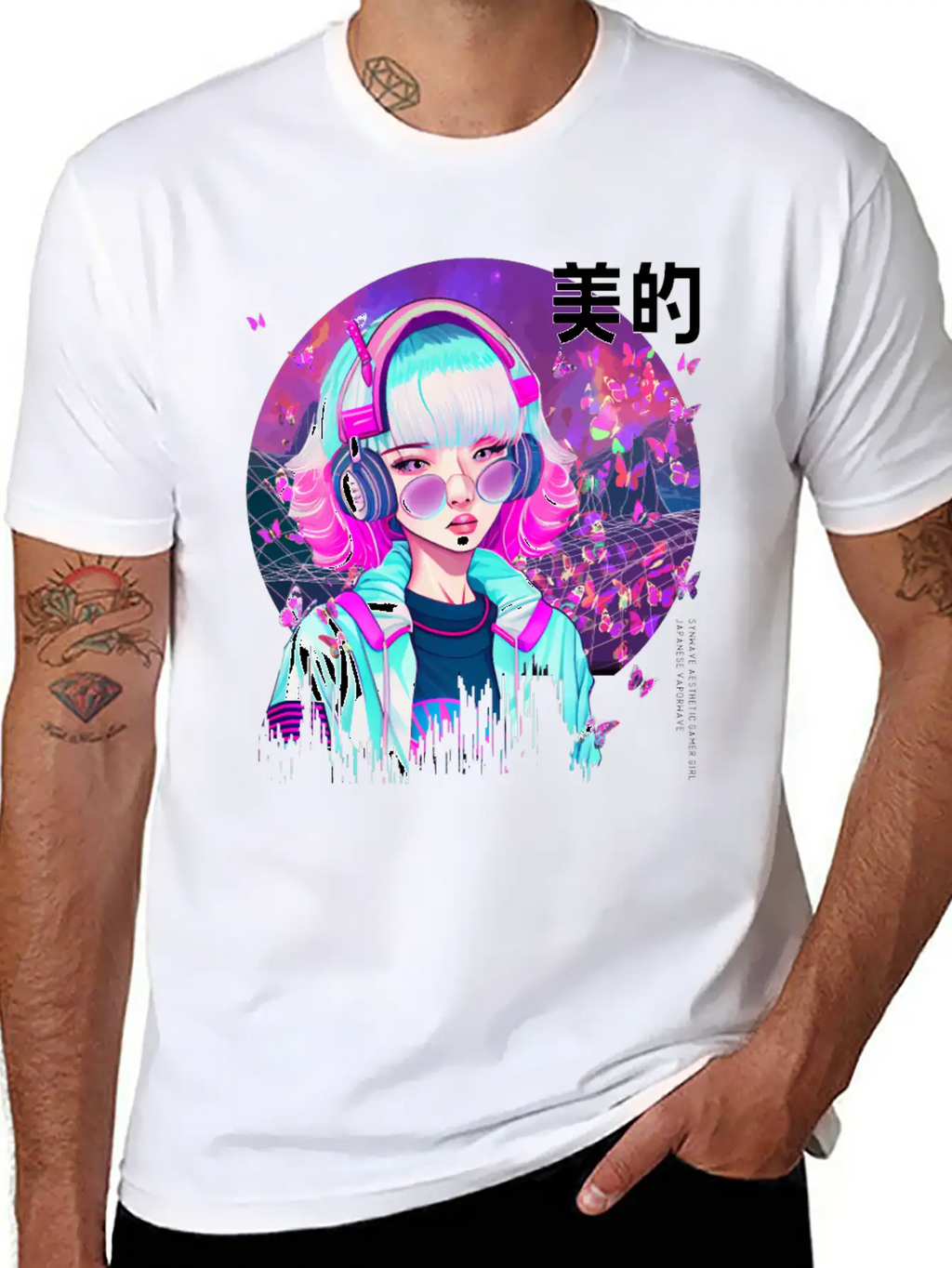 Japanese Synthwave Gamer Girl Vaporwave Aesthethic Essential Cotton Tee For Daily Outfits – Unisex Style