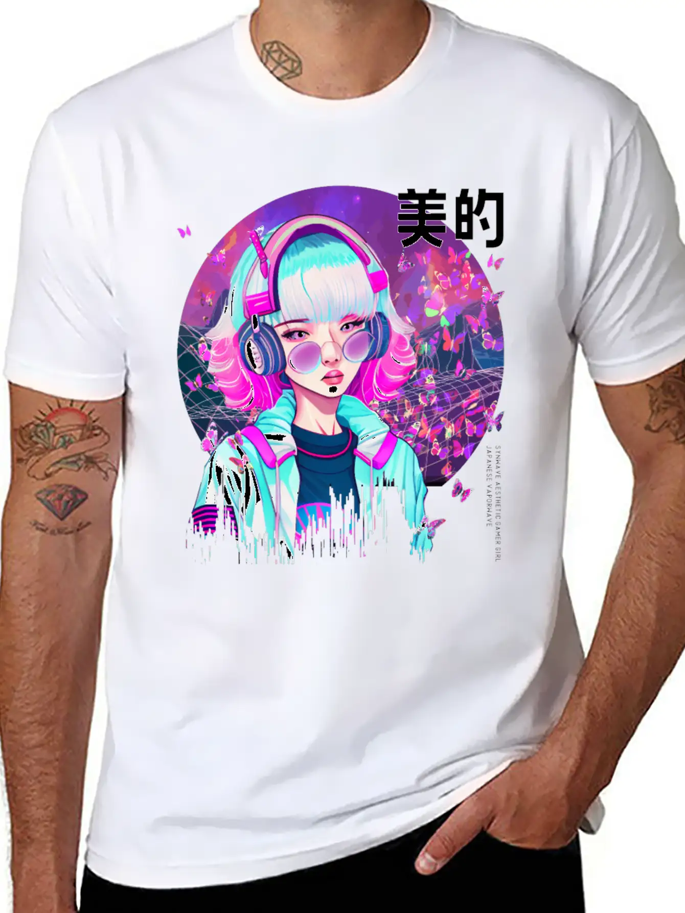 Japanese Synthwave Gamer Girl Vaporwave Aesthethic Essential Cotton Tee For Daily Outfits – Unisex Style