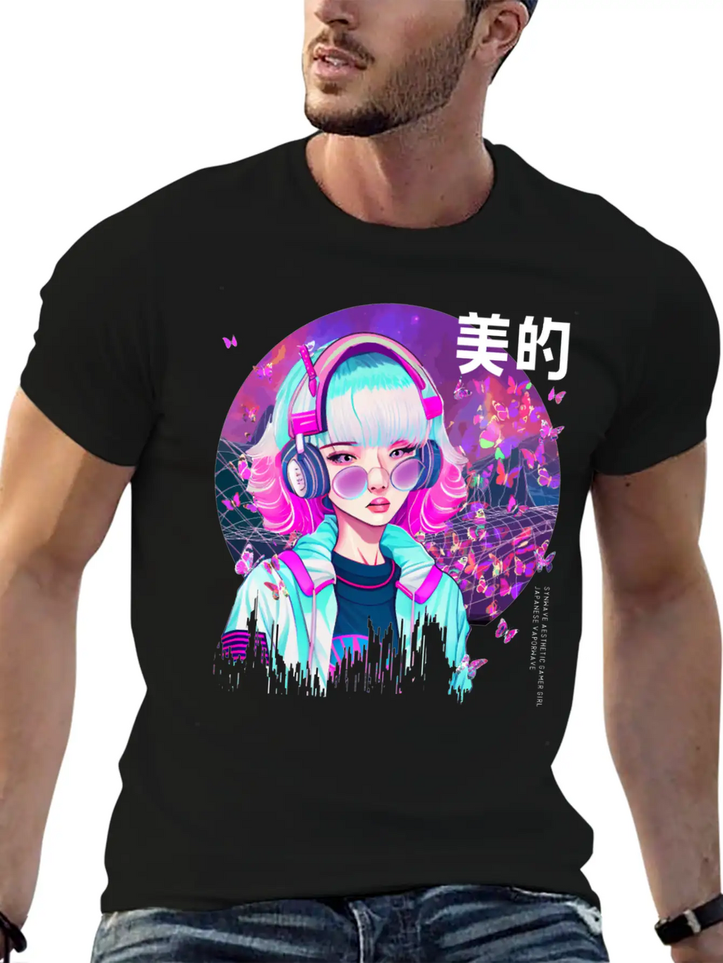 Japanese Synthwave Gamer Girl Vaporwave Aesthethic Essential Cotton Tee For Daily Outfits – Unisex Style