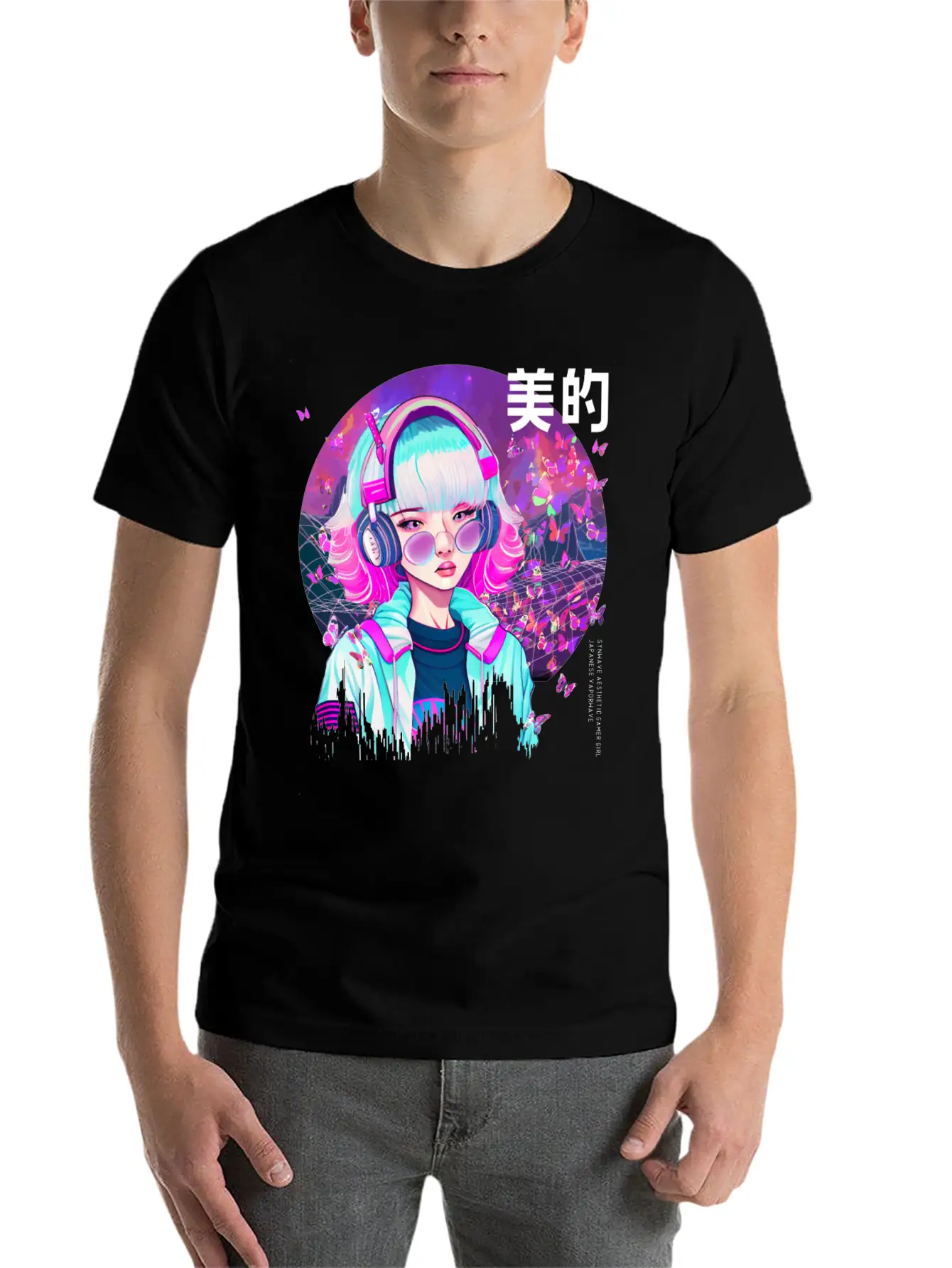 Japanese Synthwave Gamer Girl Vaporwave Aesthethic Essential Cotton Tee For Daily Outfits – Unisex Style