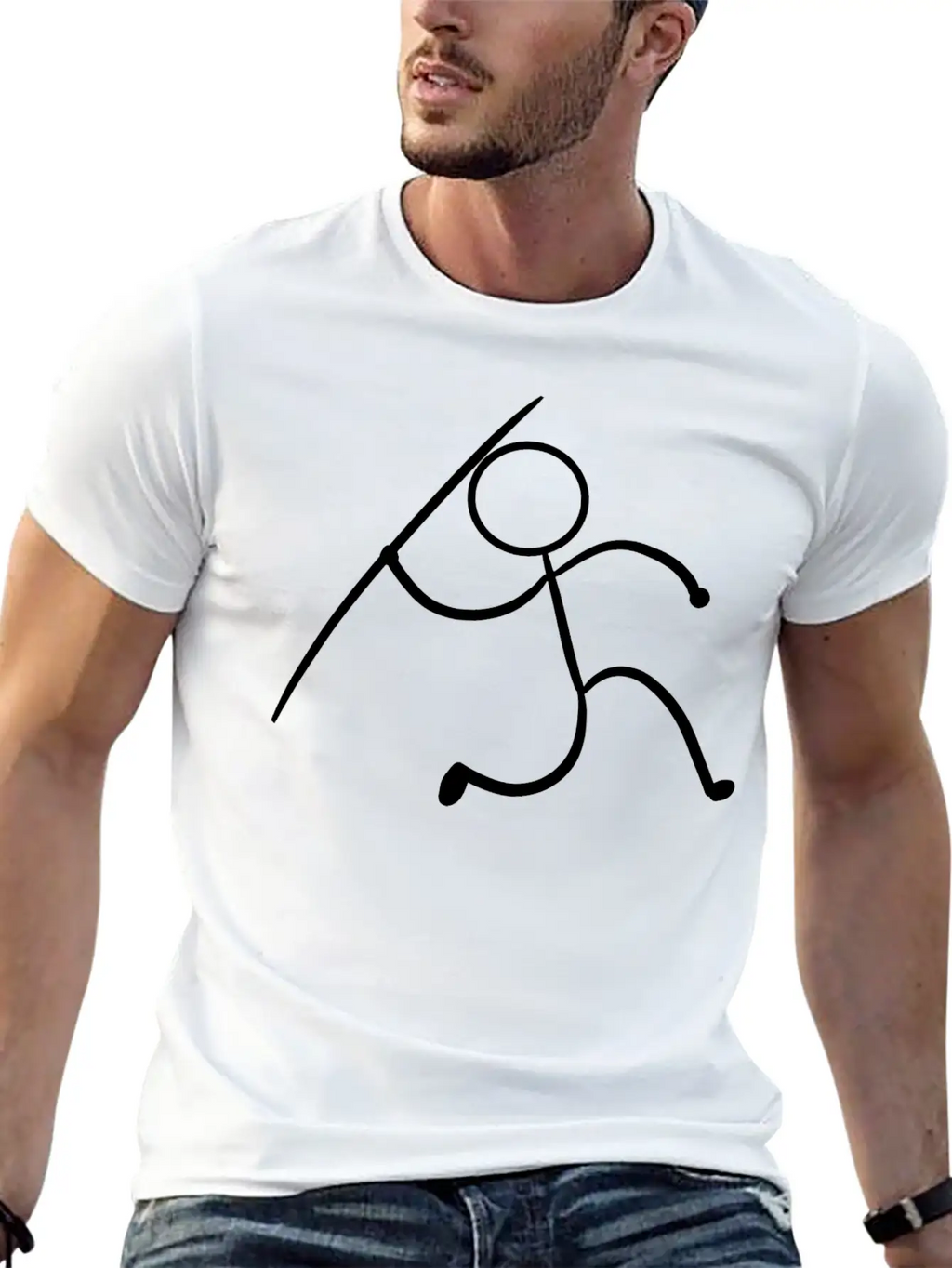 Javelin Stickman Player Or Athlete Gift Unisex Short Sleeve Soft Cotton T-Shirt – Casual Everyday Wear
