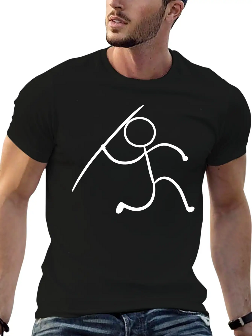 Javelin Stickman Player Or Athlete Gift Unisex Short Sleeve Soft Cotton T-Shirt – Casual Everyday Wear