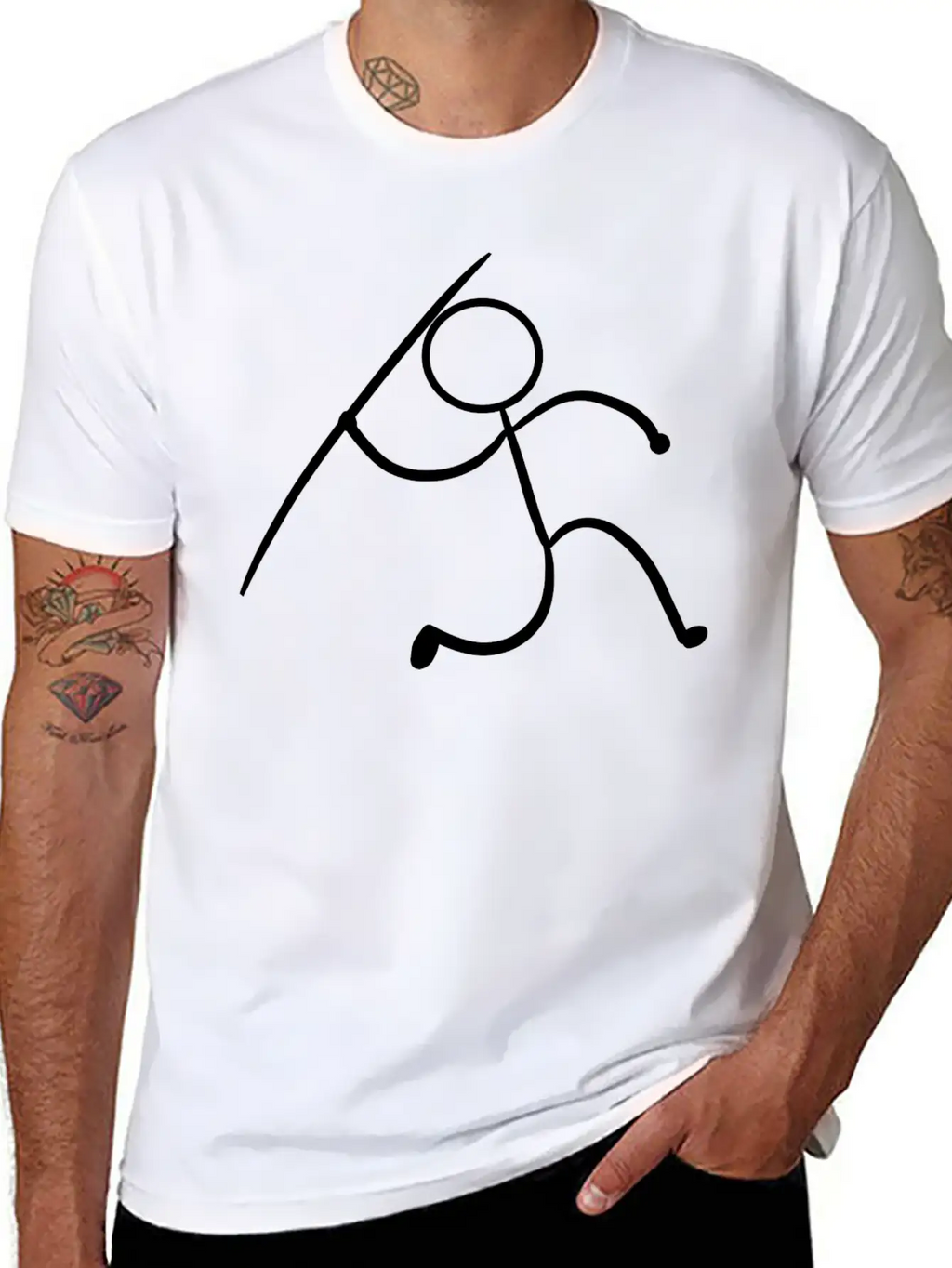 Javelin Stickman Player Or Athlete Gift Unisex Short Sleeve Soft Cotton T-Shirt – Casual Everyday Wear