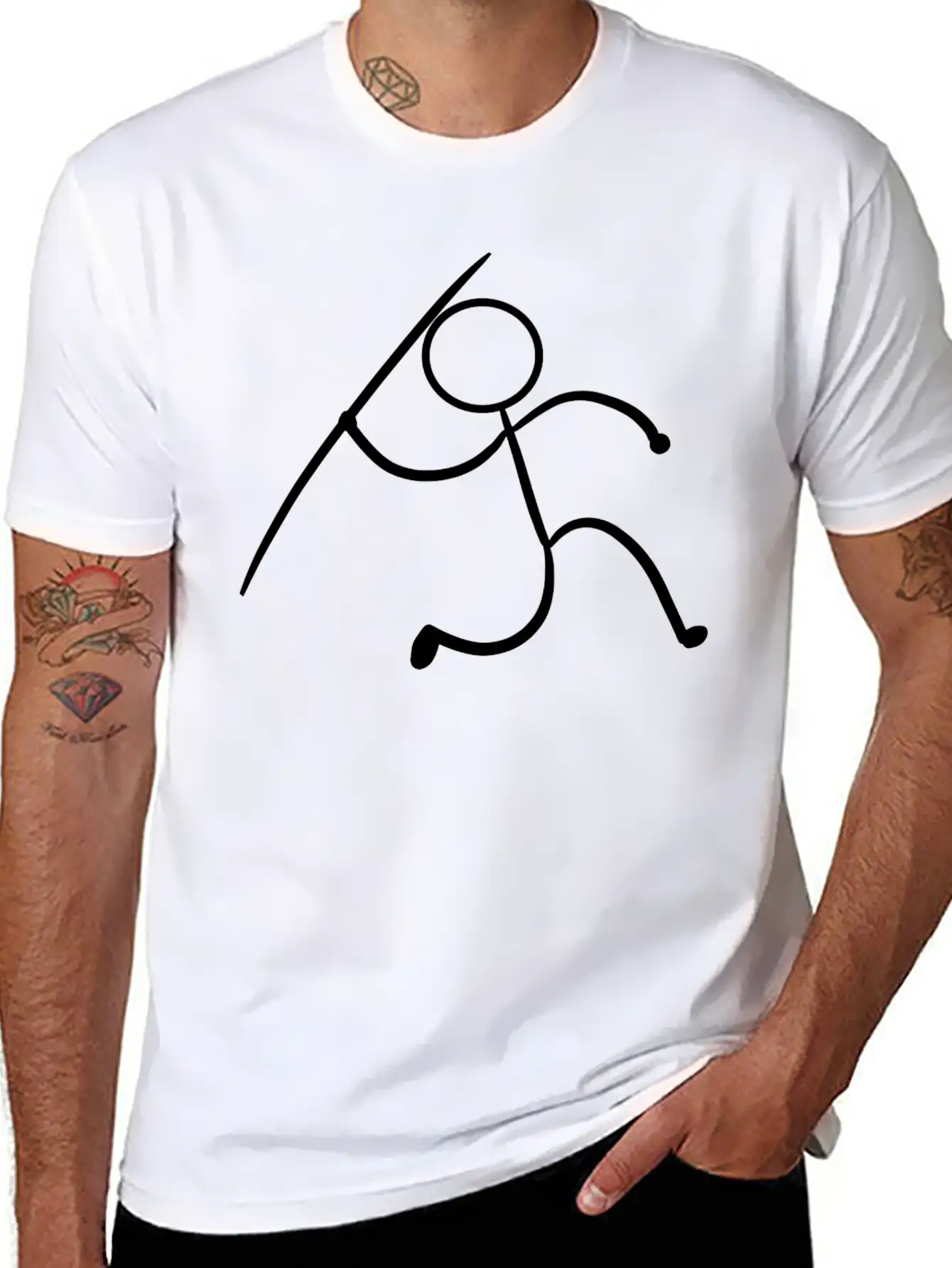 Javelin Stickman Player Or Athlete Gift Unisex Short Sleeve Soft Cotton T-Shirt – Casual Everyday Wear