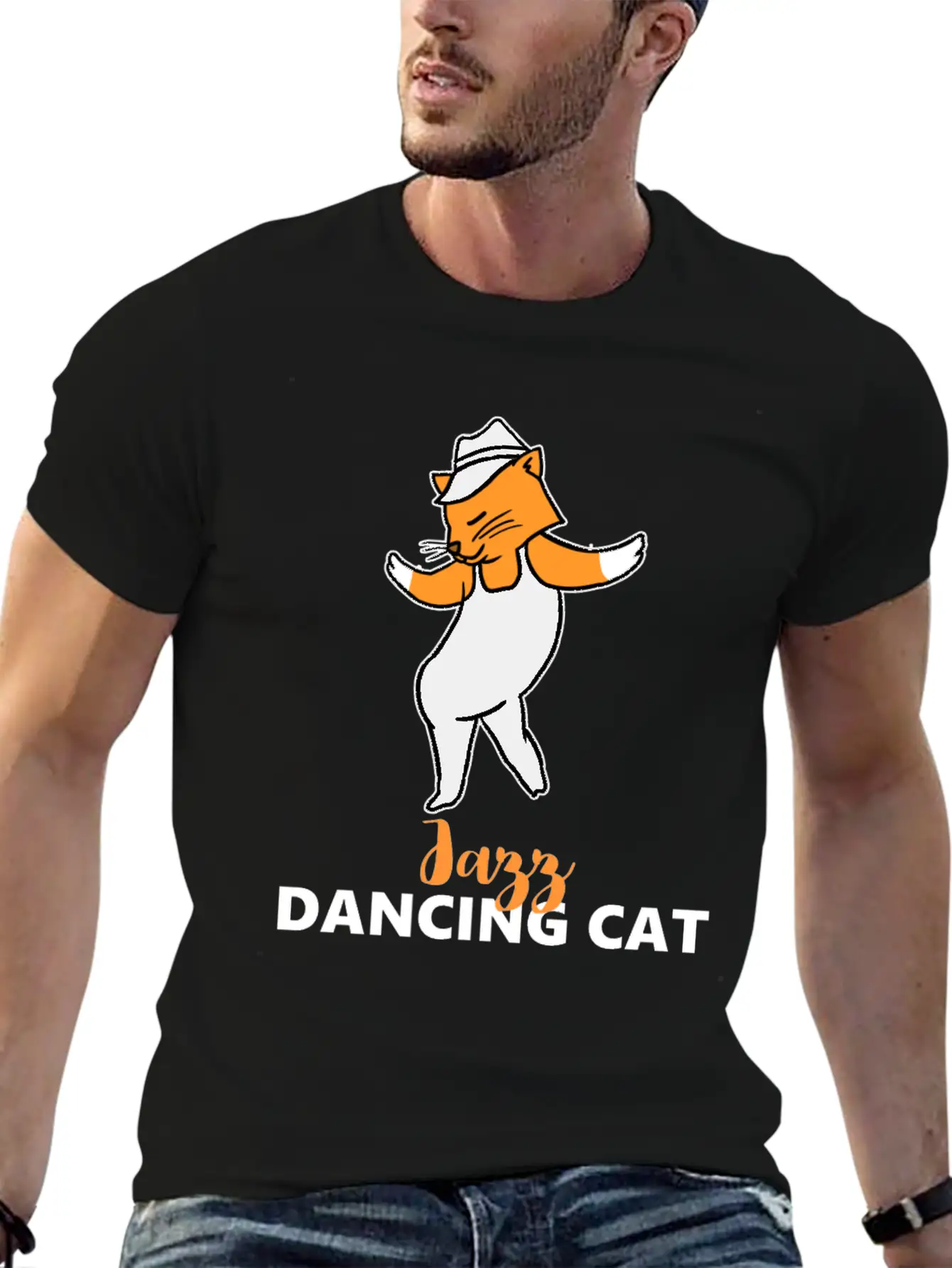Jazz Dancing Cat Classic Fit Graphic Tee For Daily Comfort – Unisex Cotton Shirt