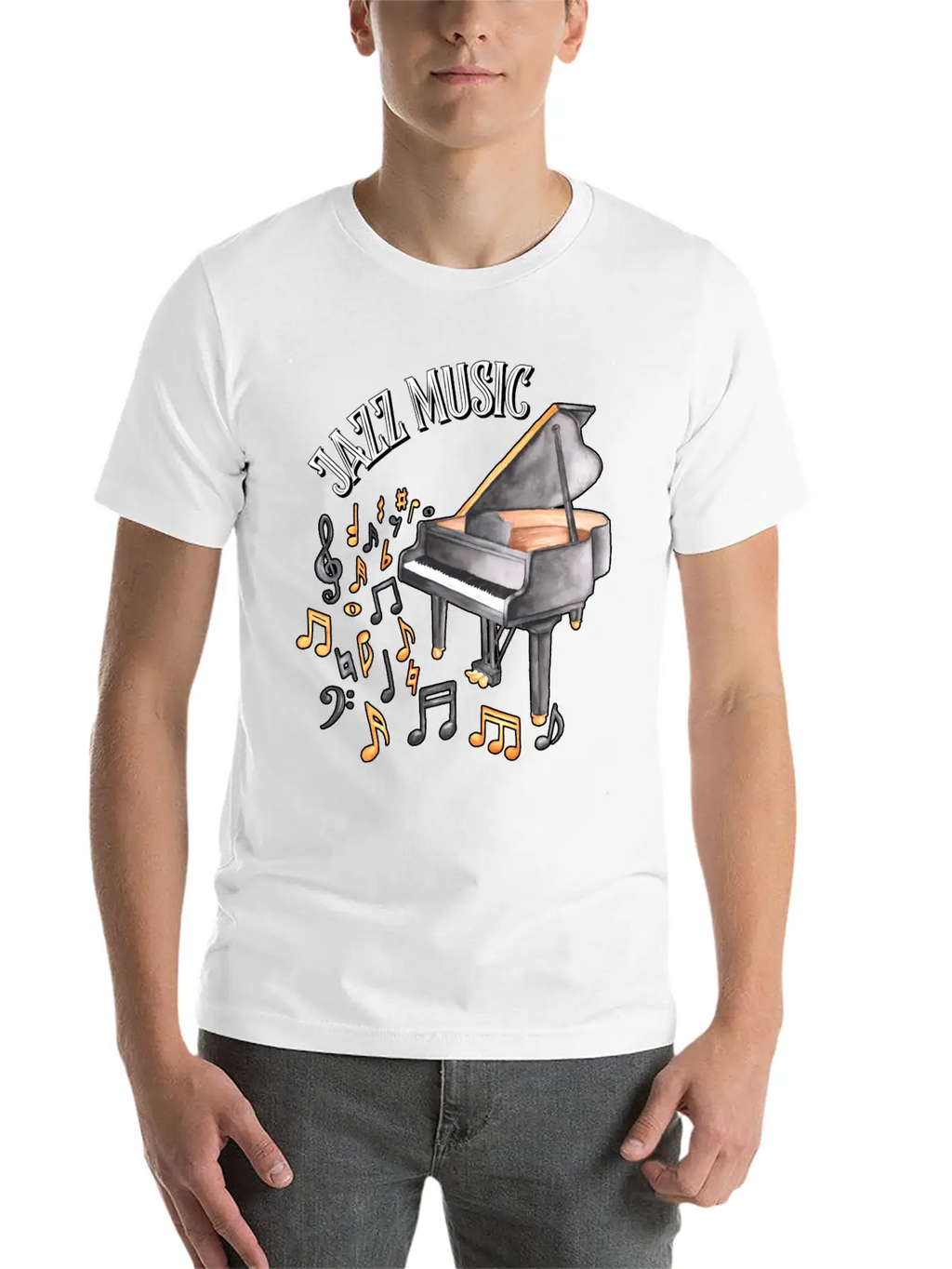 Jazz Music Piano Essential Cotton Tee For Daily Outfits – Unisex Style