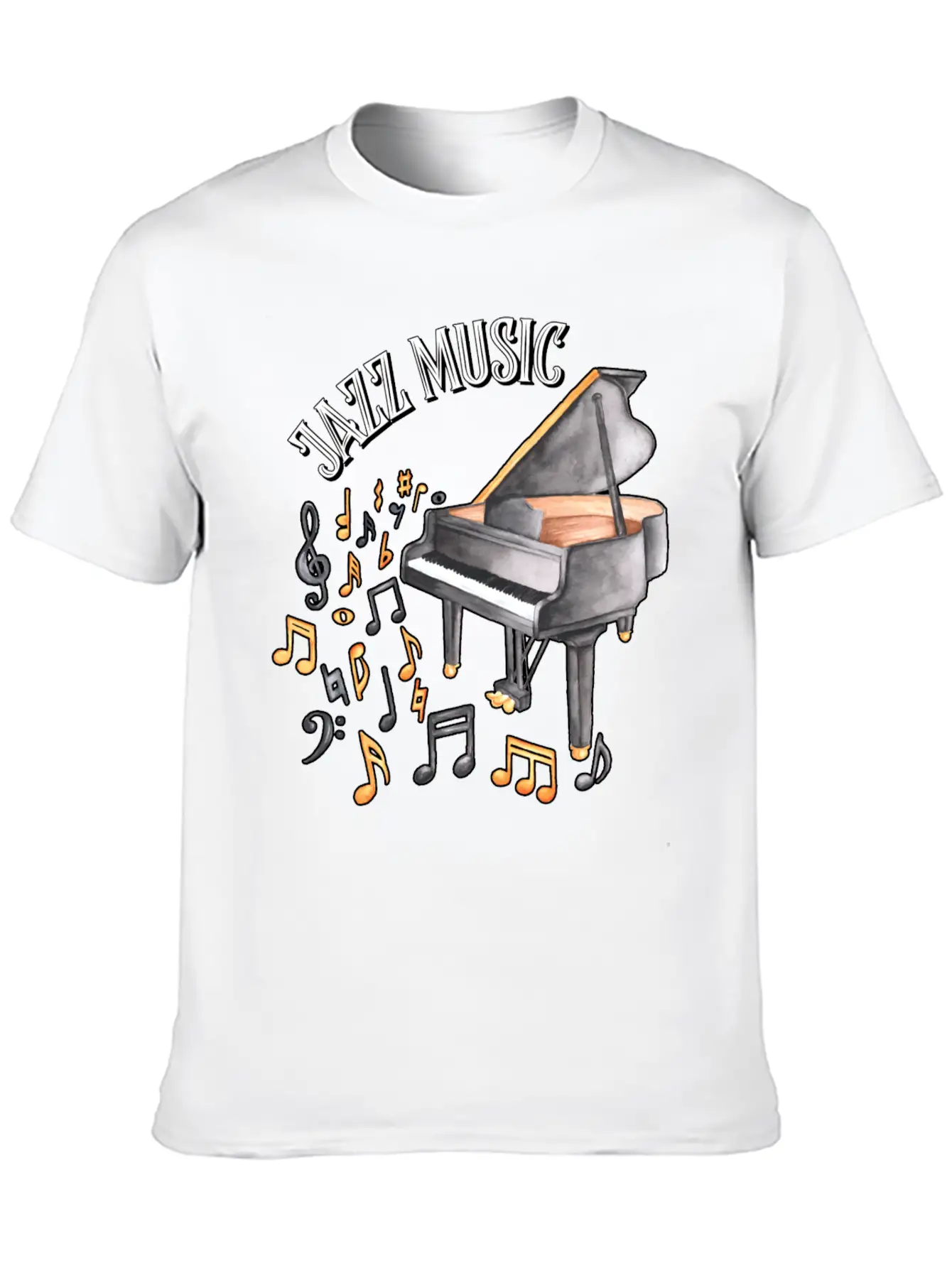 Jazz Music Piano Essential Cotton Tee For Daily Outfits – Unisex Style