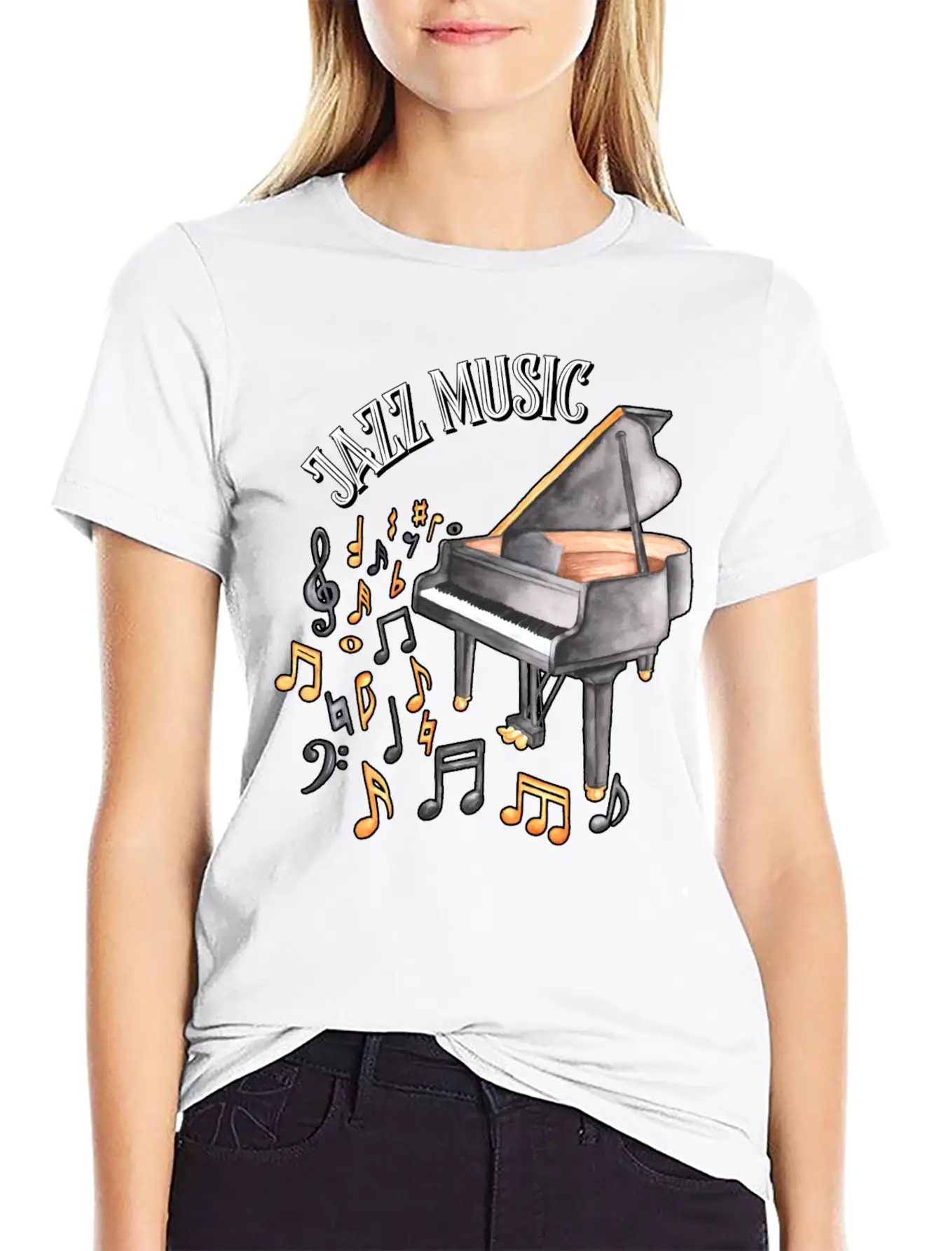 Jazz Music Piano Essential Cotton Tee For Daily Outfits – Unisex Style